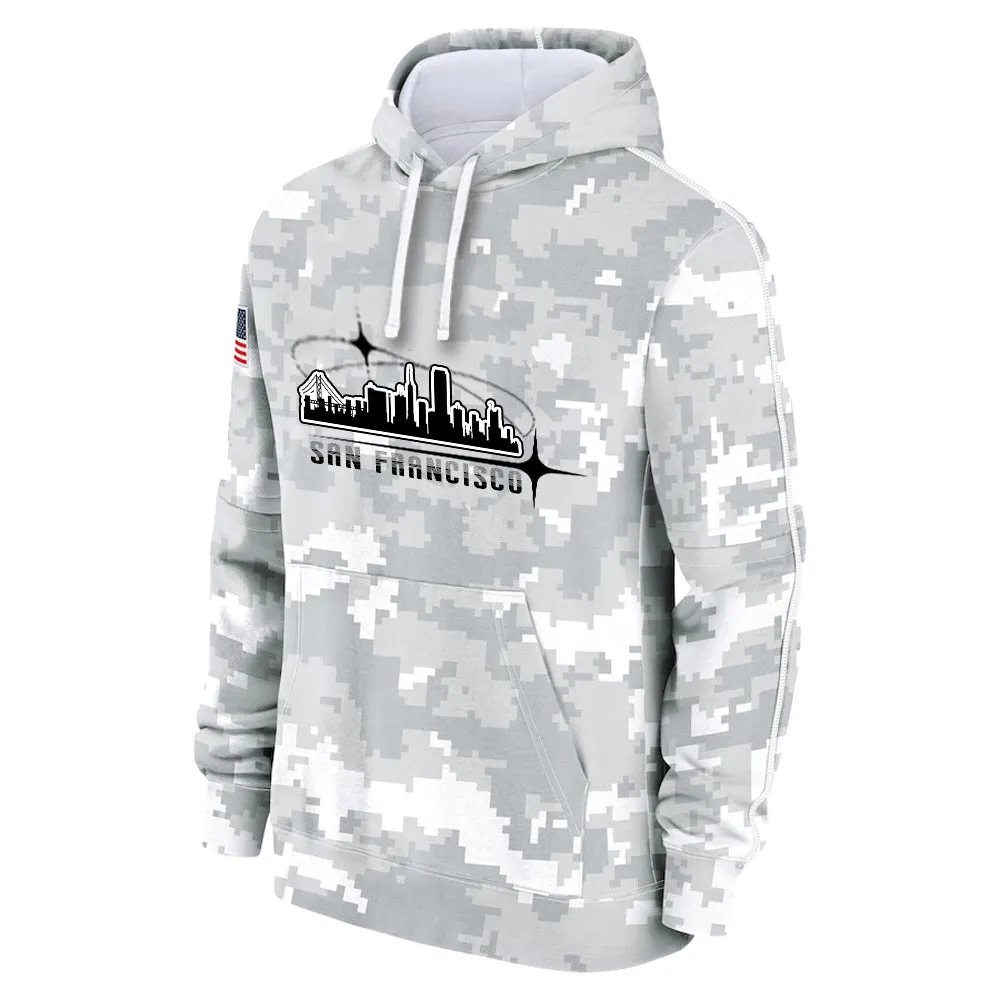 #23 McCaffrey Salute to Players Hoodie San Francisco 49ers Fashion Fan Hoodies Fall Fleece Tops American Football Fan Gifts
