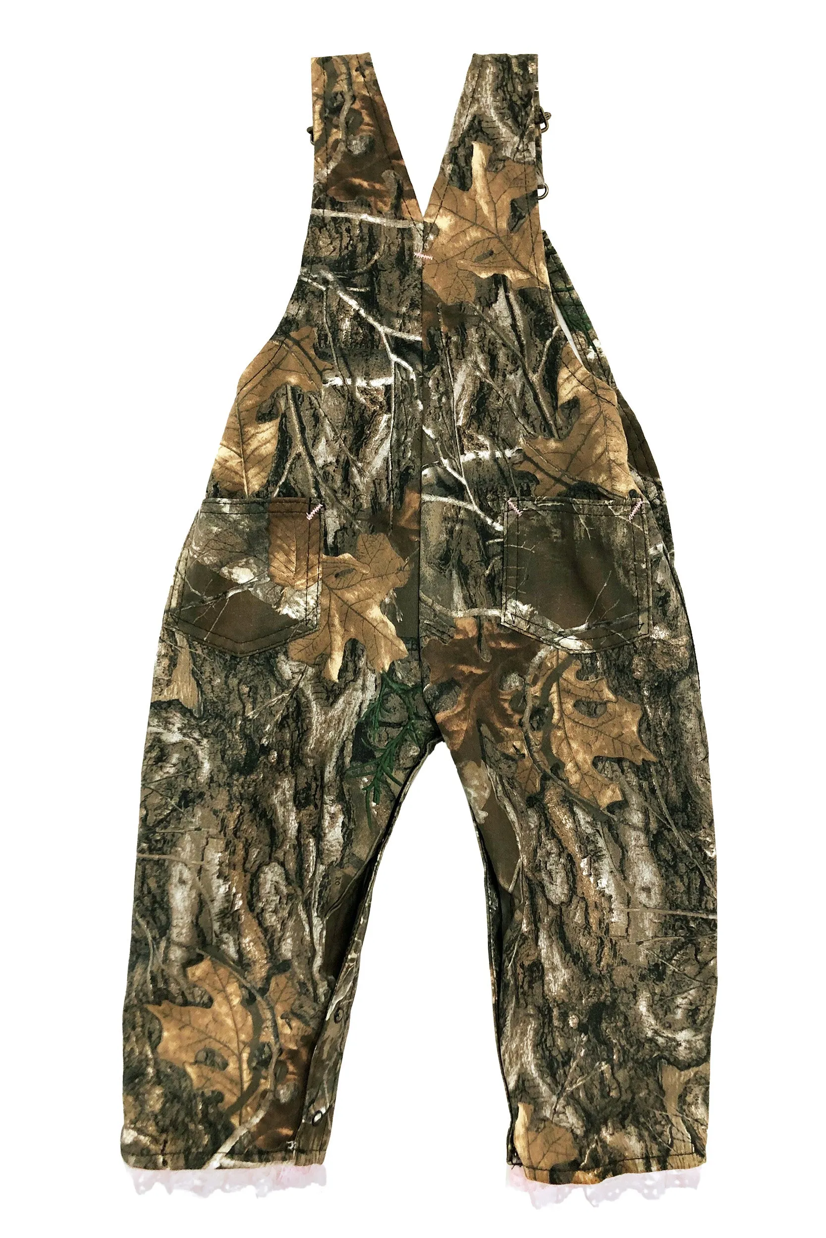 #428 Girls Realtree® Kids Playwear Pink Ruffle Bib Overalls - MADE IN USA