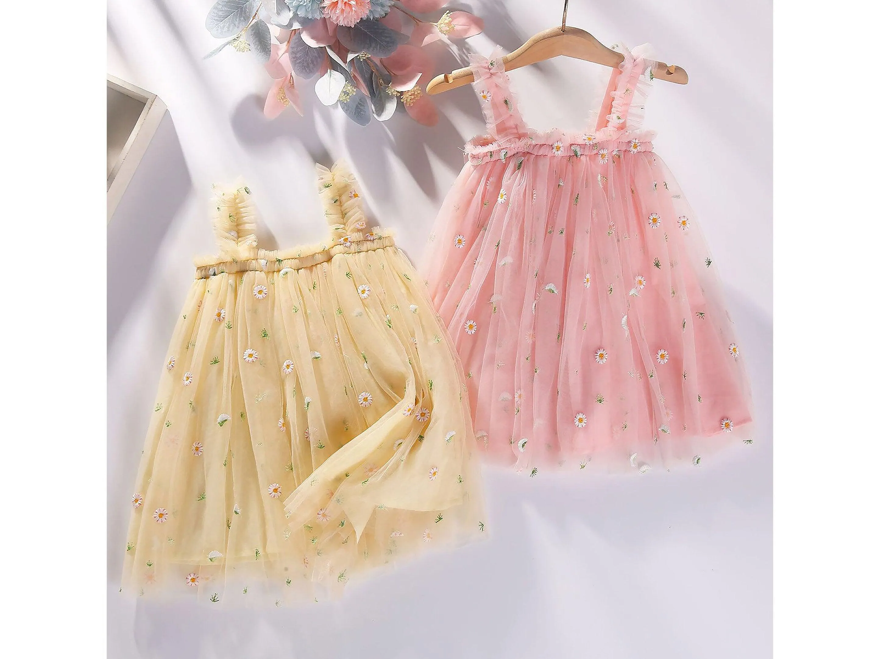 Baby Tulle Dress  | Light Yellow Tulle Dress | Daisies Tutu | Princess Outfit
