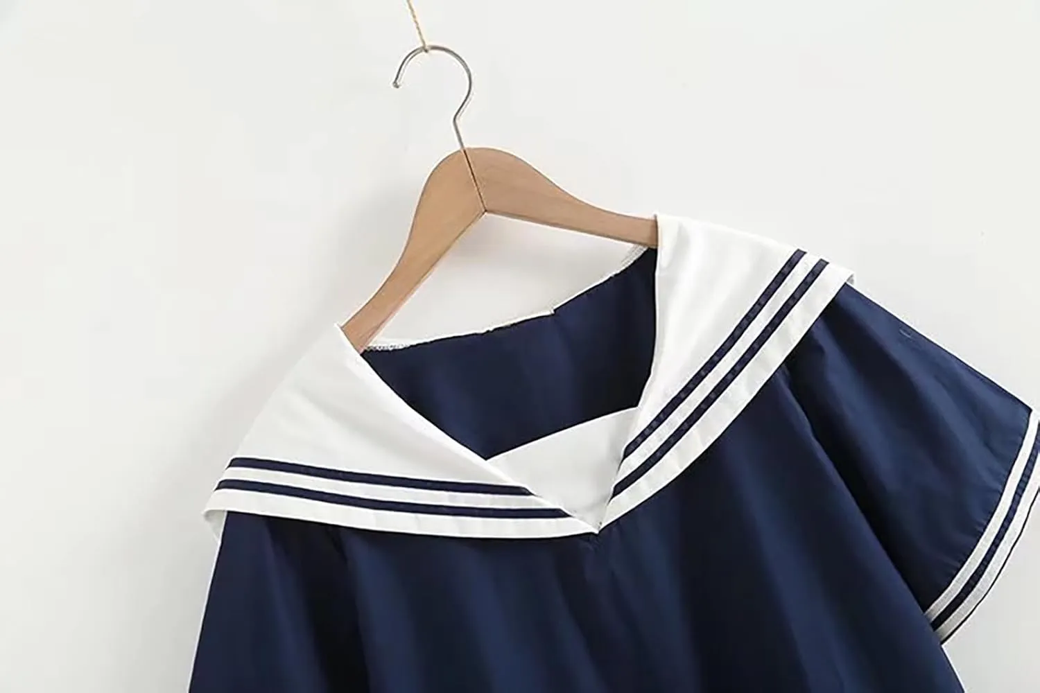 BAIMORE Womens Fashion Navy Collar Blouse Bow Knot Short Sleeve Striped Summer Casual Loose Shirt