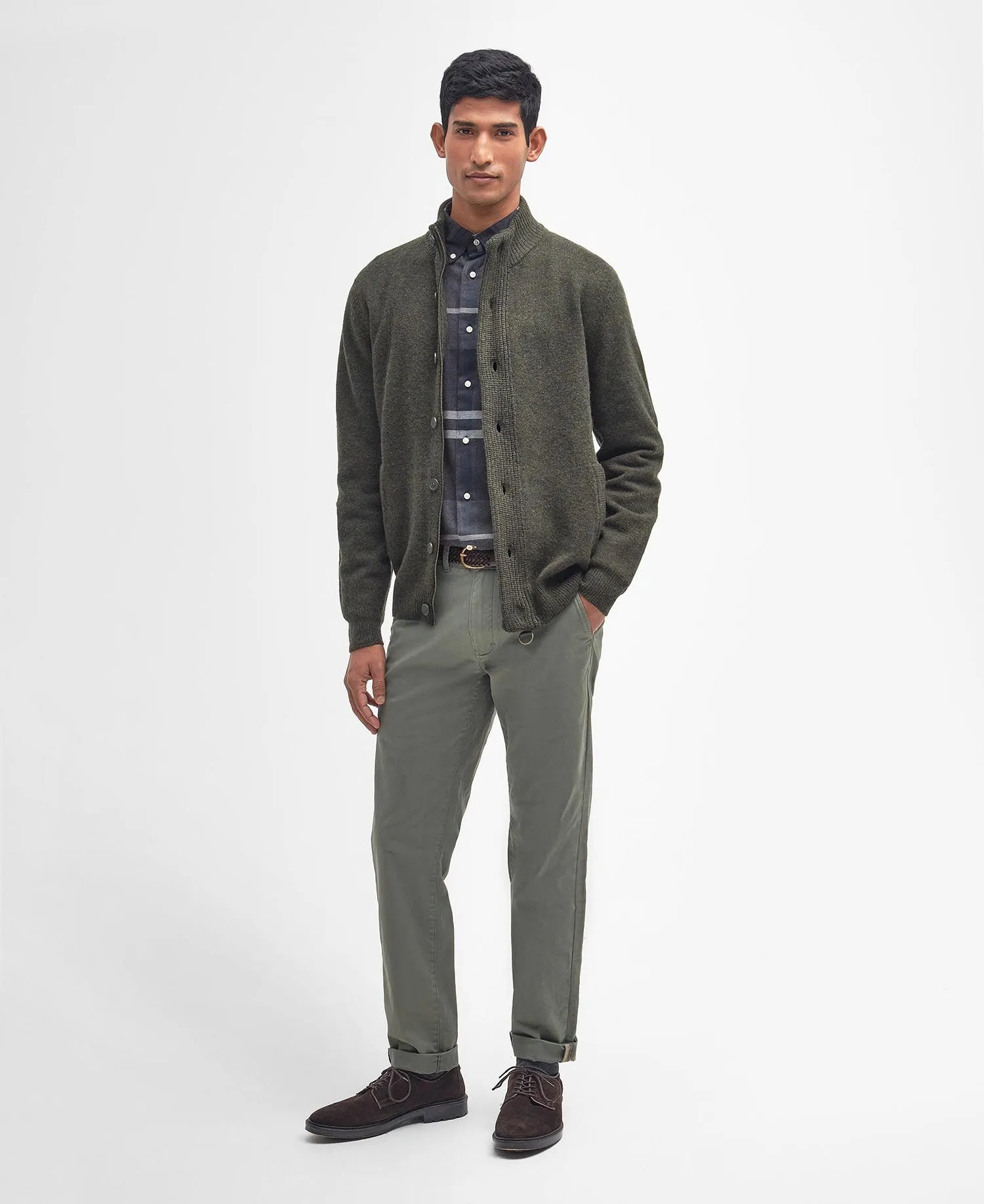 Barbour Essential Patch Zip Through Jumper Seaweed