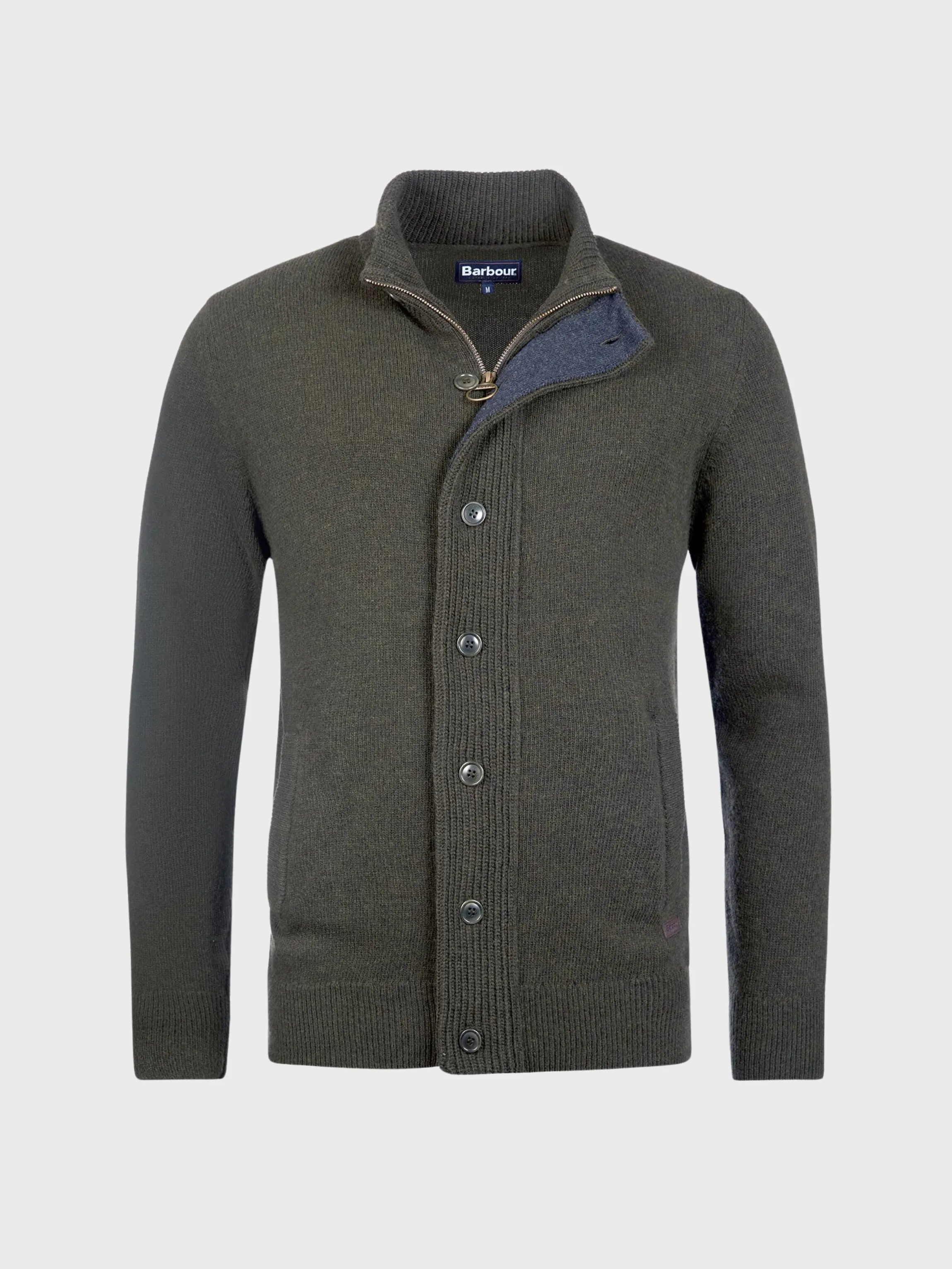 Barbour Essential Patch Zip Through Jumper Seaweed