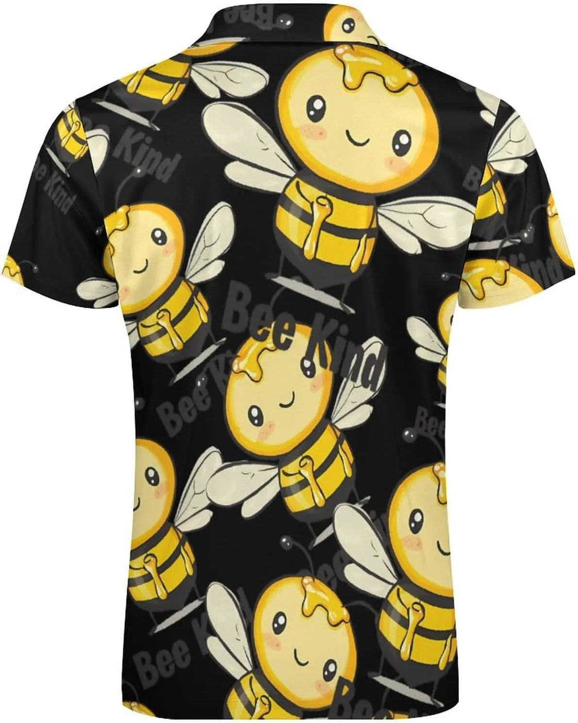 Bee Kind Trendy Polo Shirts for Men Short Sleeve Lapel Collar Zipper T-Shirts Outdoor Sports