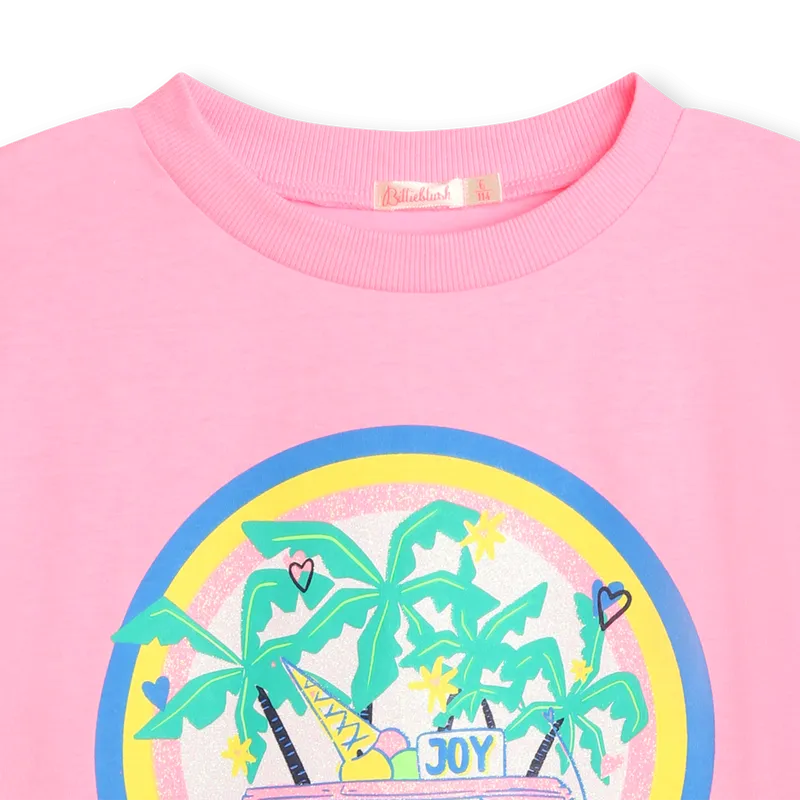 BILLIEBLUSH PINK SS TSHIRT WITH ICE CREAM TRUCK GRAPHICS