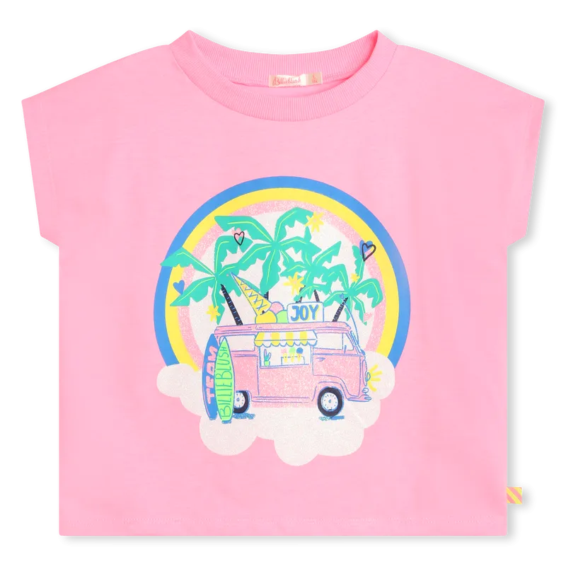BILLIEBLUSH PINK SS TSHIRT WITH ICE CREAM TRUCK GRAPHICS
