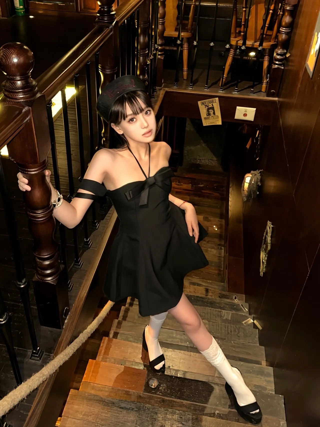Black Classic Off-Shoulder Satin Mini Dress