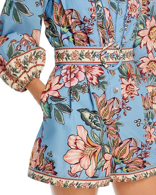 Blue Wonderful Bouquet FARM Rio overalls, Blue color