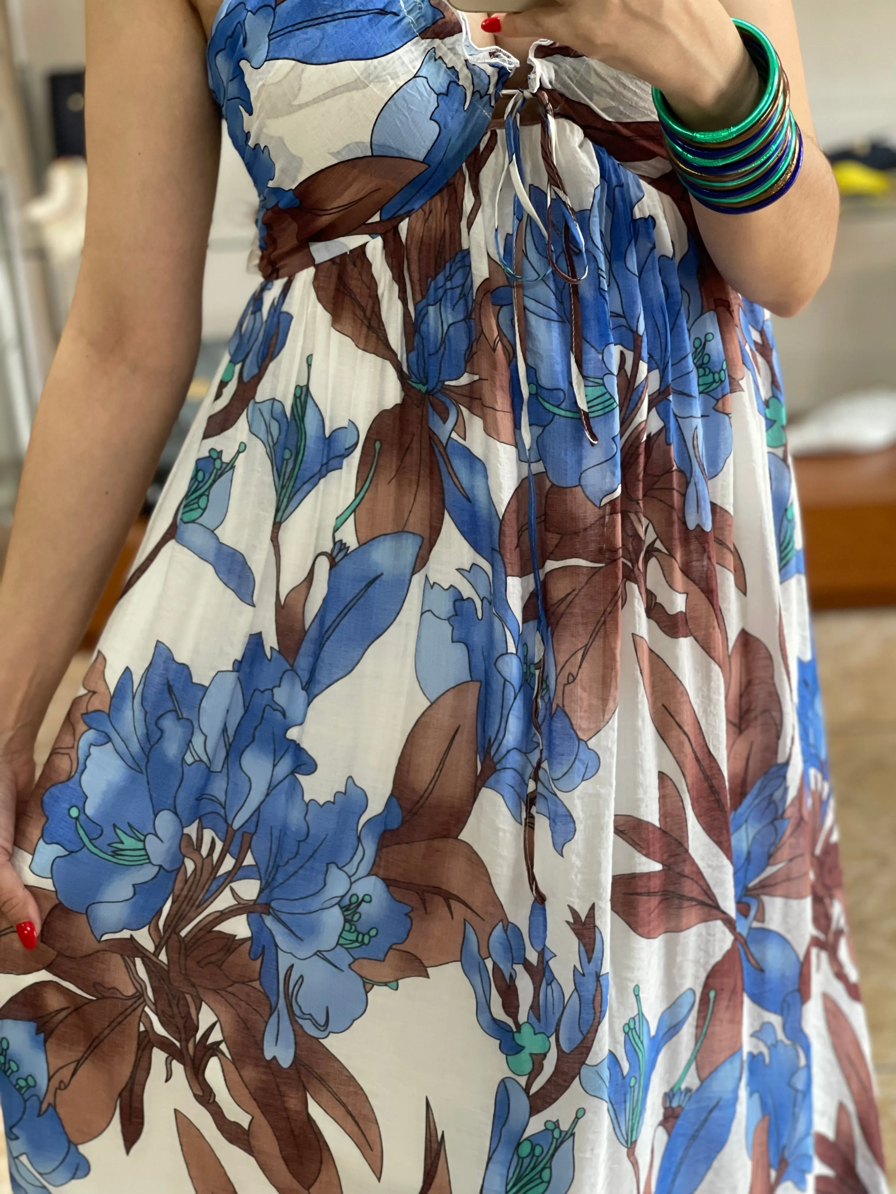 Blue/Brown Maxi Dress