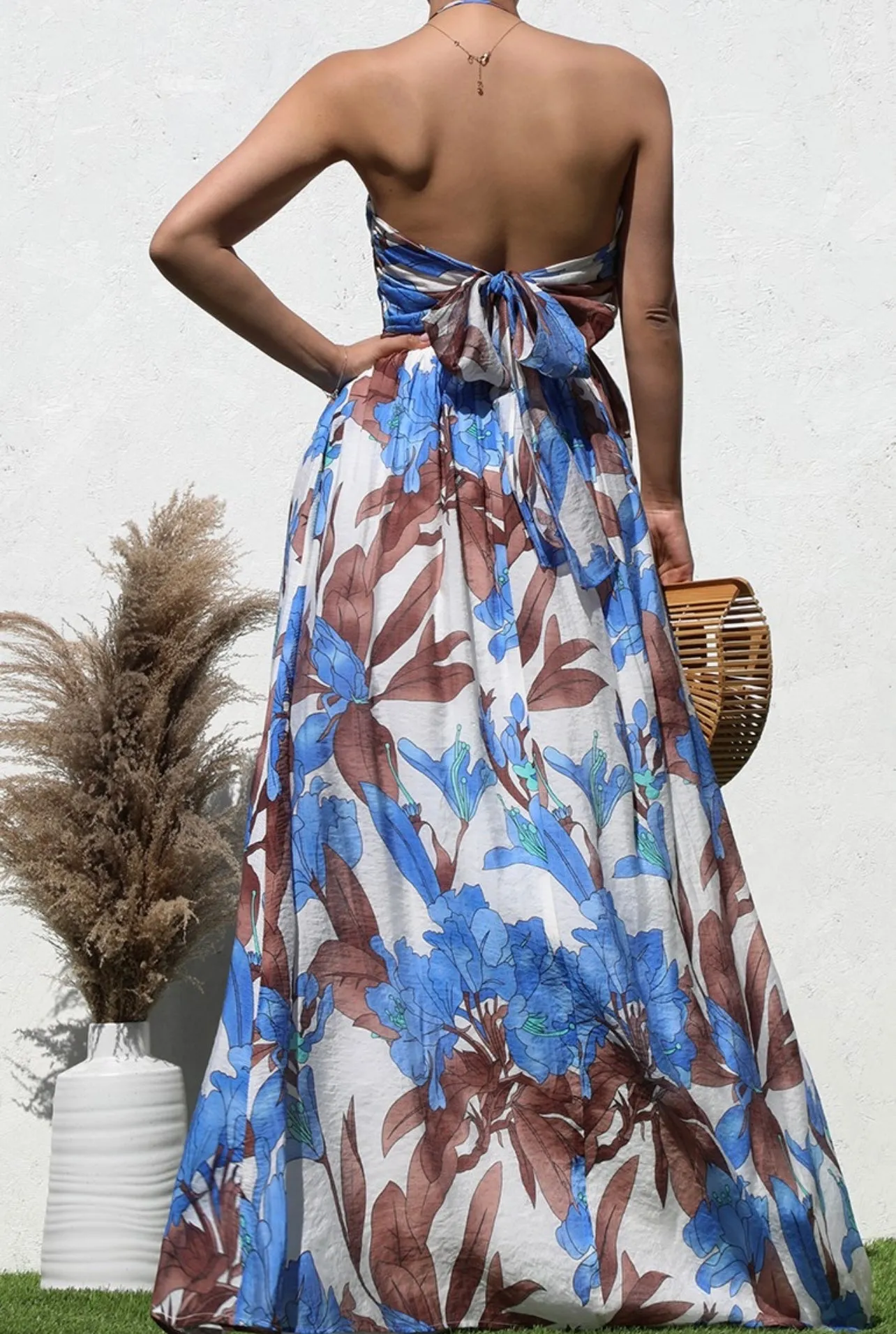 Blue/Brown Maxi Dress