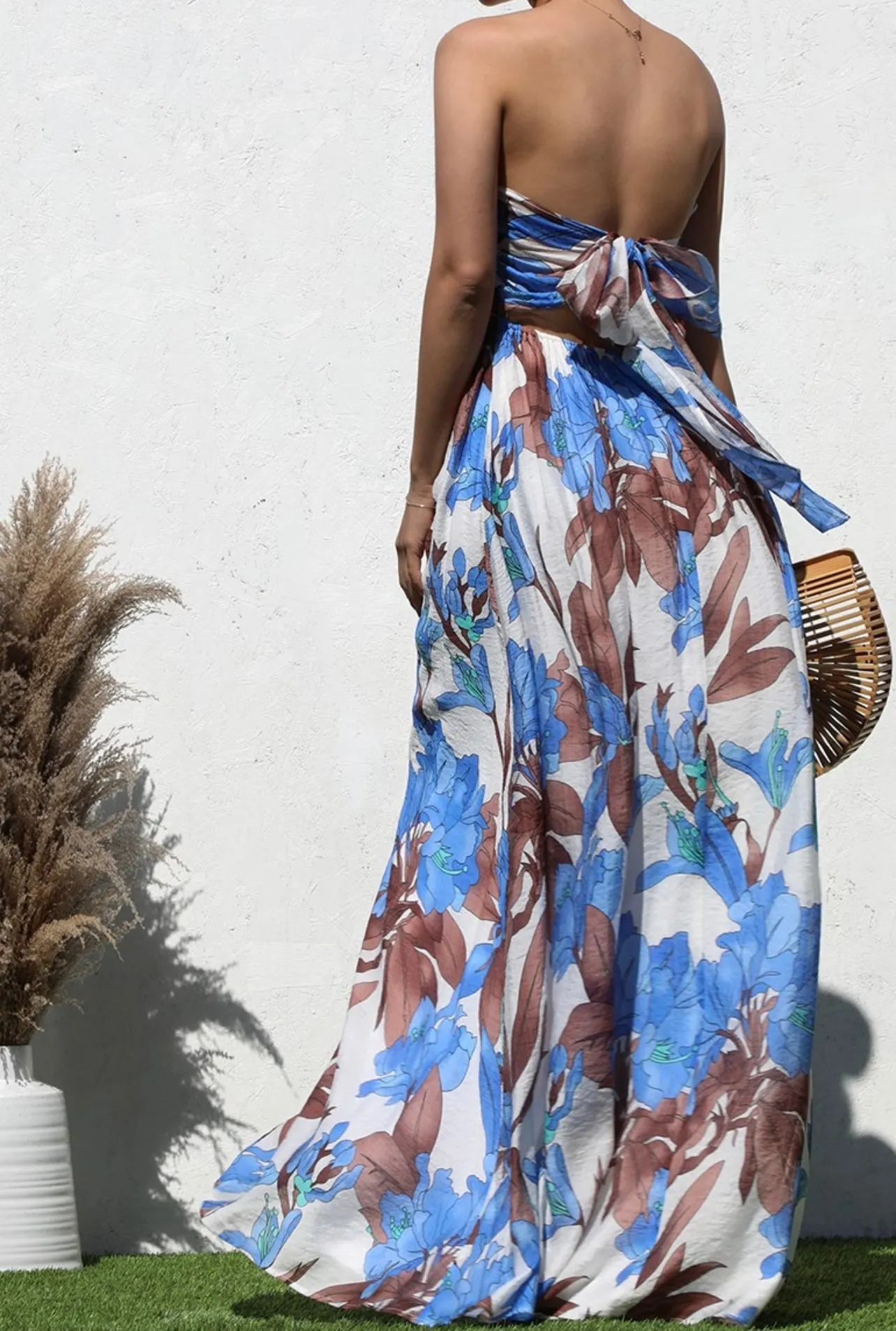Blue/Brown Maxi Dress