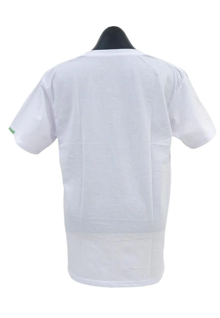 Body Basic VNeck Tshirt Plain - White Cotton Combed