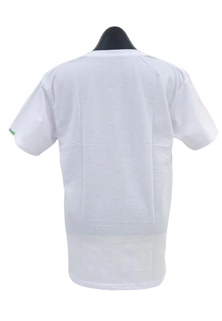 Body Basic VNeck Tshirt Plain - White Cotton Combed