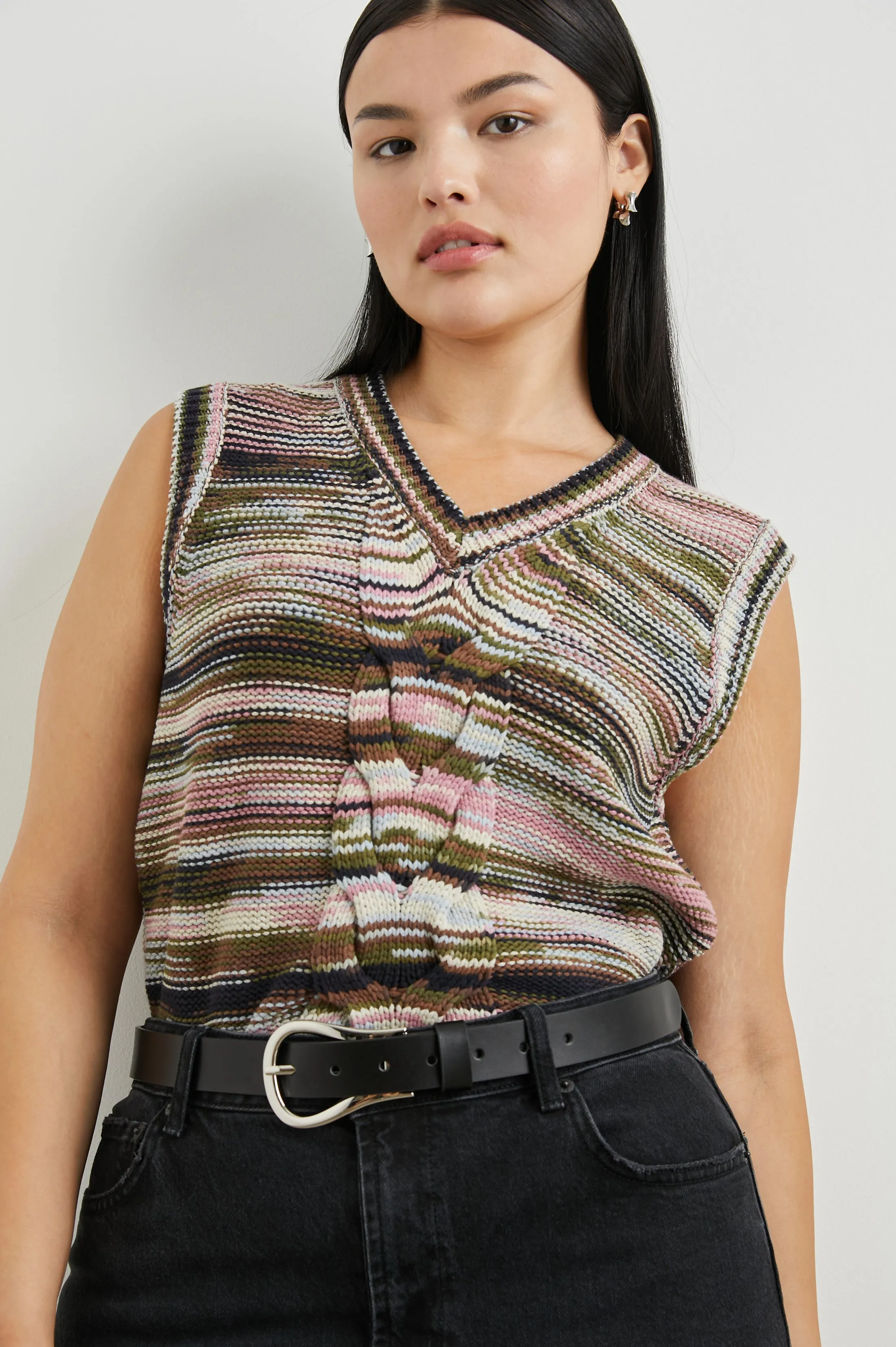 BRIXTON VEST - FOREST SPACE DYE