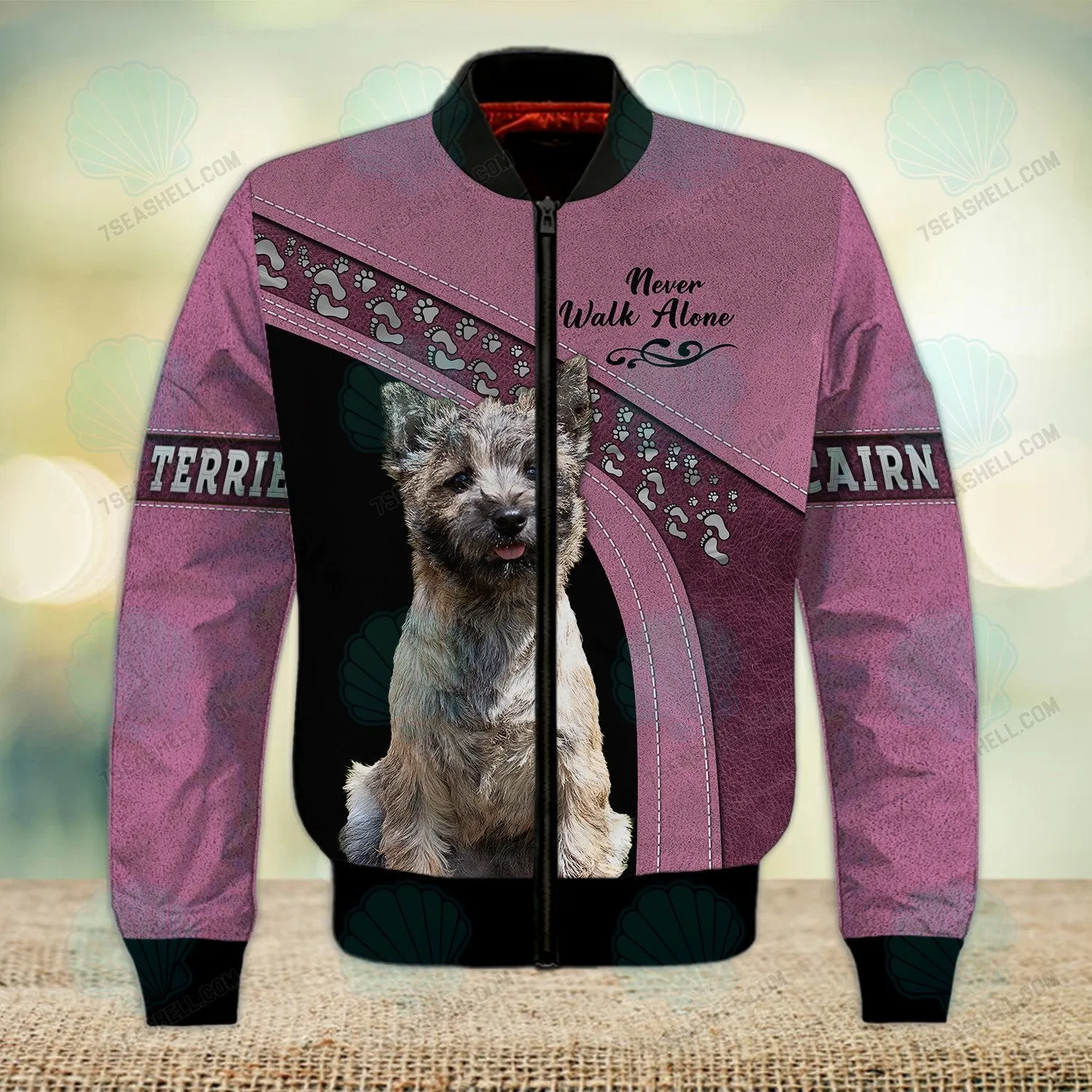 Cairn Terrier Love Never Walk Alone 3D Full Print Shirts 1167, Christmas Dog Memorial Gifts for loss of Dog
