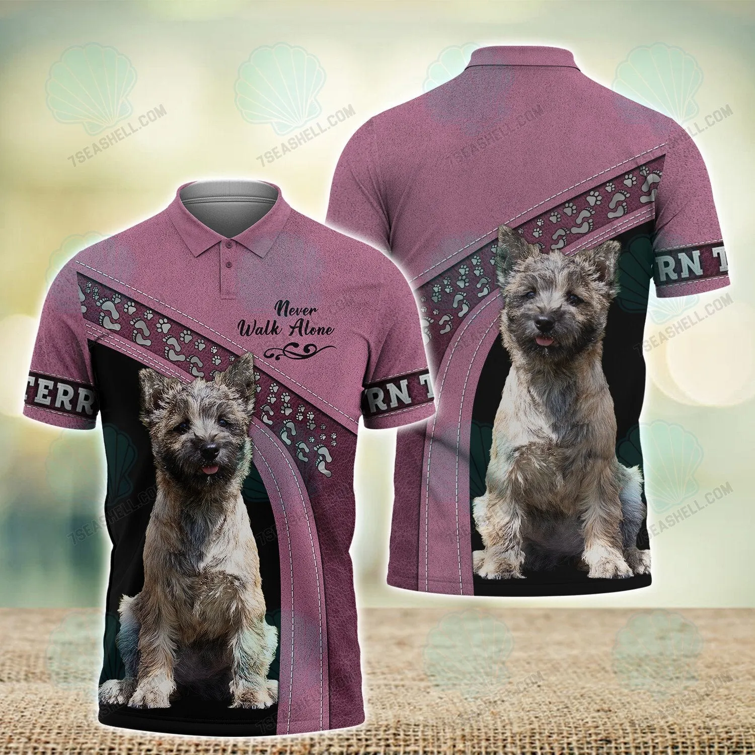 Cairn Terrier Love Never Walk Alone 3D Full Print Shirts 1167, Christmas Dog Memorial Gifts for loss of Dog