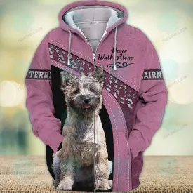Cairn Terrier Love Never Walk Alone 3D Full Print Shirts 1167, Christmas Dog Memorial Gifts for loss of Dog