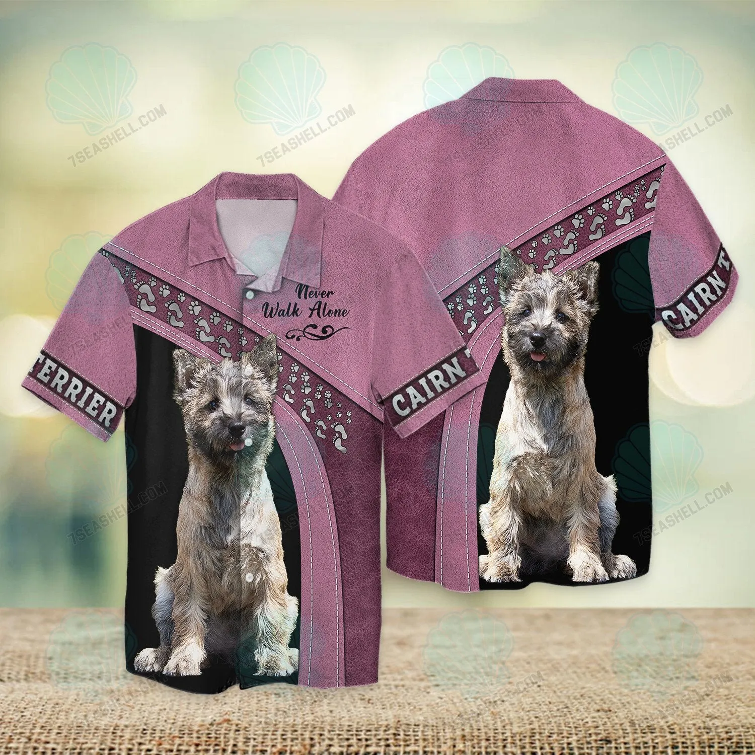 Cairn Terrier Love Never Walk Alone 3D Full Print Shirts 1167, Christmas Dog Memorial Gifts for loss of Dog