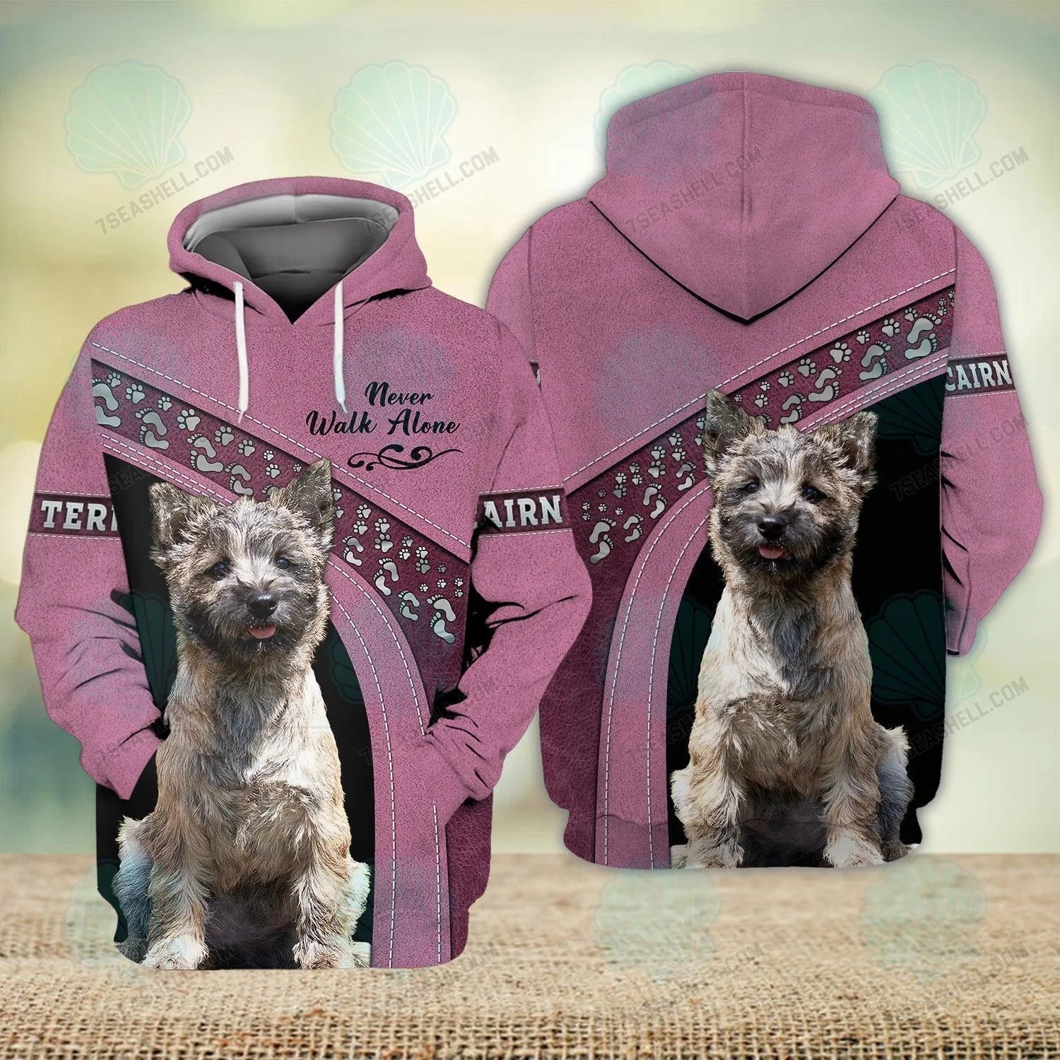 Cairn Terrier Love Never Walk Alone 3D Full Print Shirts 1167, Christmas Dog Memorial Gifts for loss of Dog