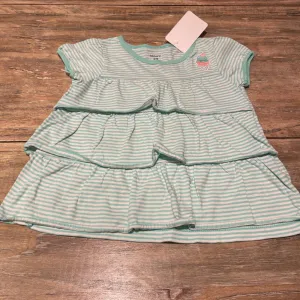 Carters cotton aqua stripe tiered tshirt 24m