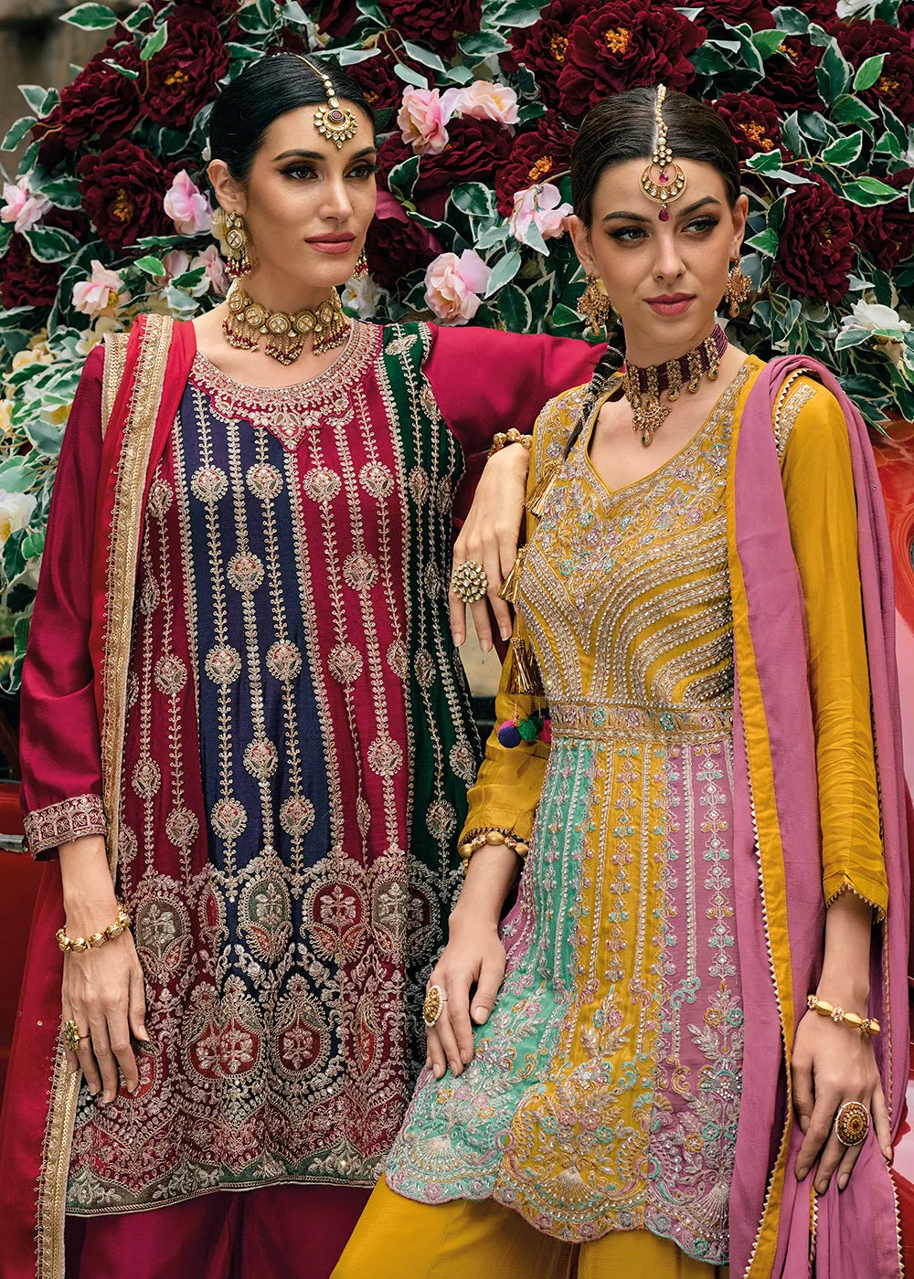 Chinnon Multicolor Embroidered Punjabi Style Palazzo Suit