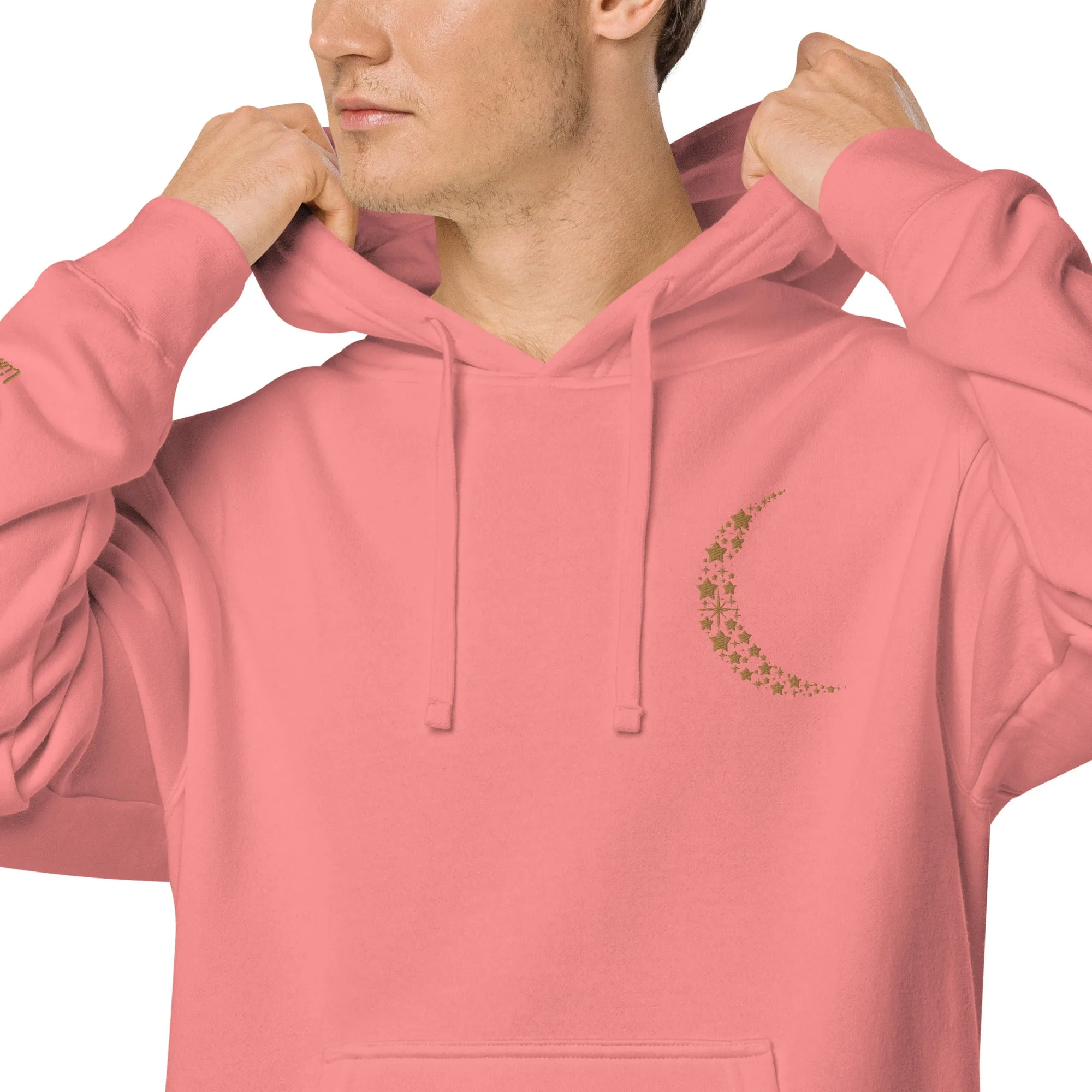 Crescent Moon Design Unisex Pigment-Dyed Hoodie