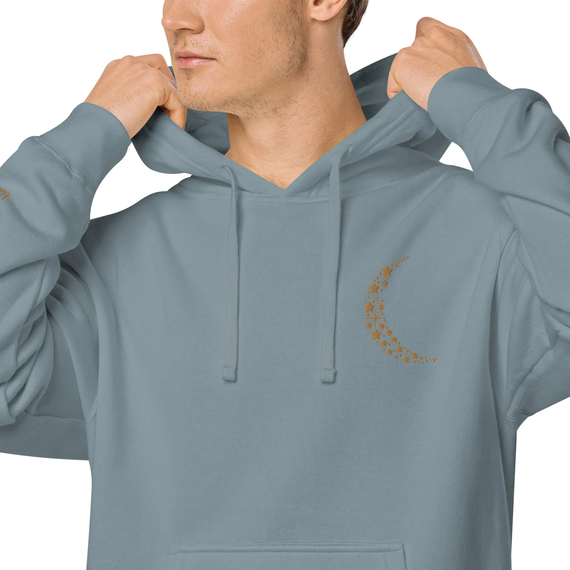 Crescent Moon Design Unisex Pigment-Dyed Hoodie