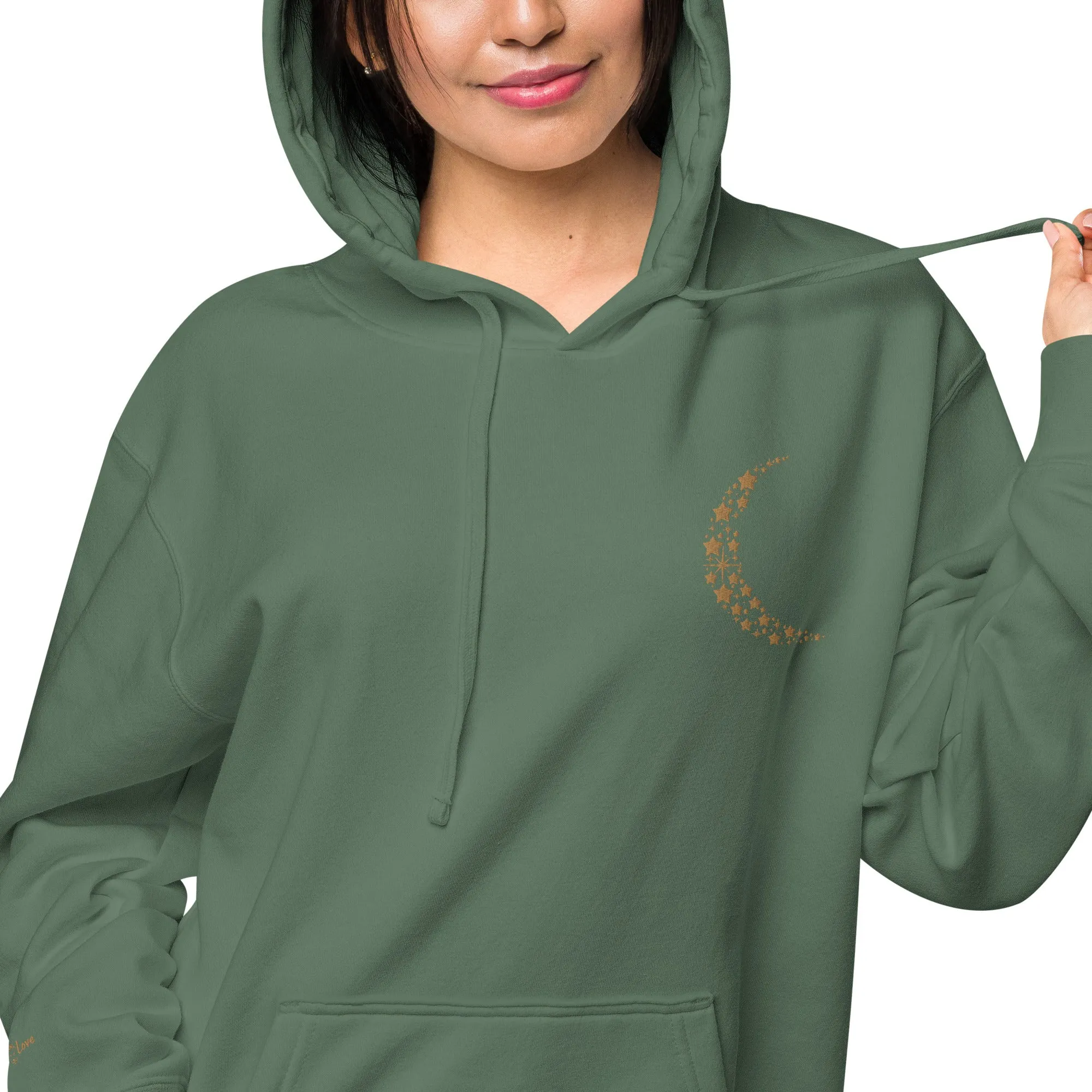 Crescent Moon Design Unisex Pigment-Dyed Hoodie