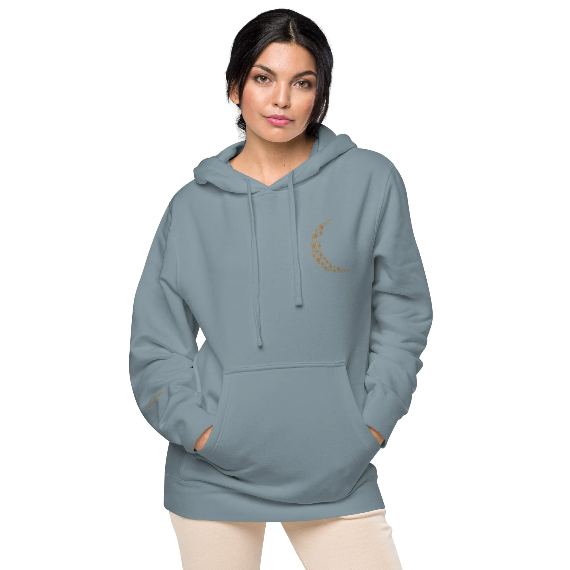 Crescent Moon Design Unisex Pigment-Dyed Hoodie