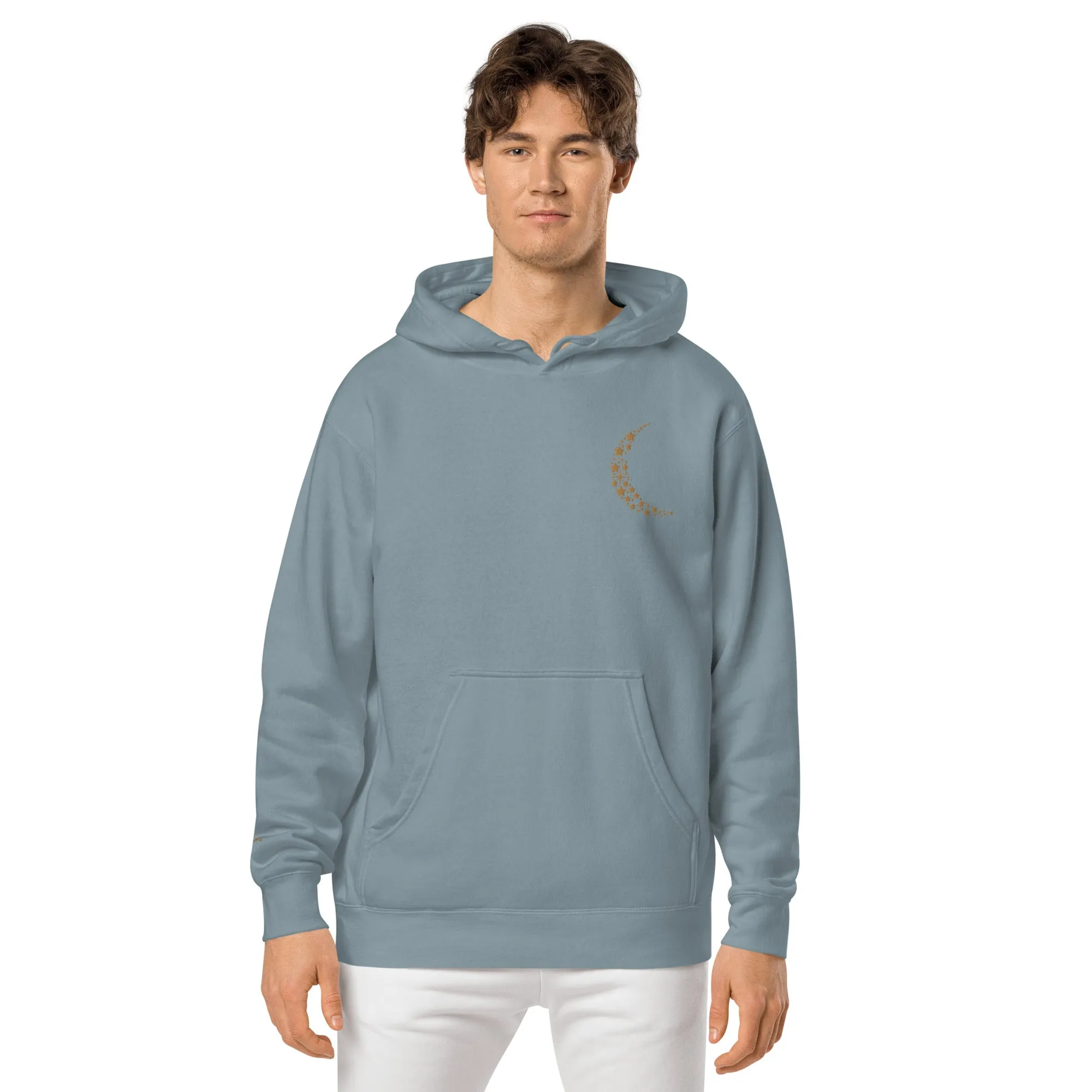 Crescent Moon Design Unisex Pigment-Dyed Hoodie