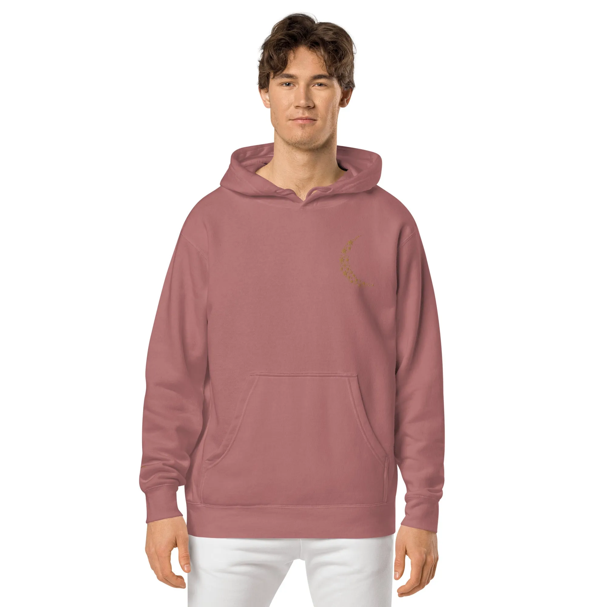 Crescent Moon Design Unisex Pigment-Dyed Hoodie