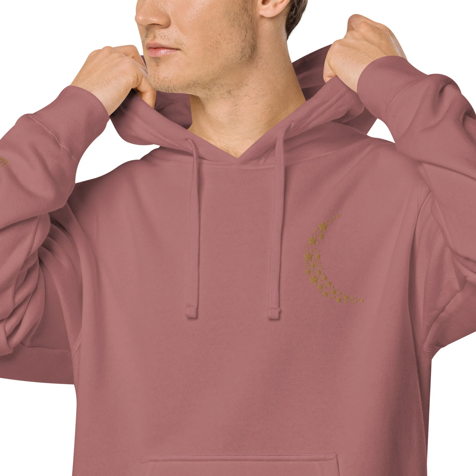 Crescent Moon Design Unisex Pigment-Dyed Hoodie