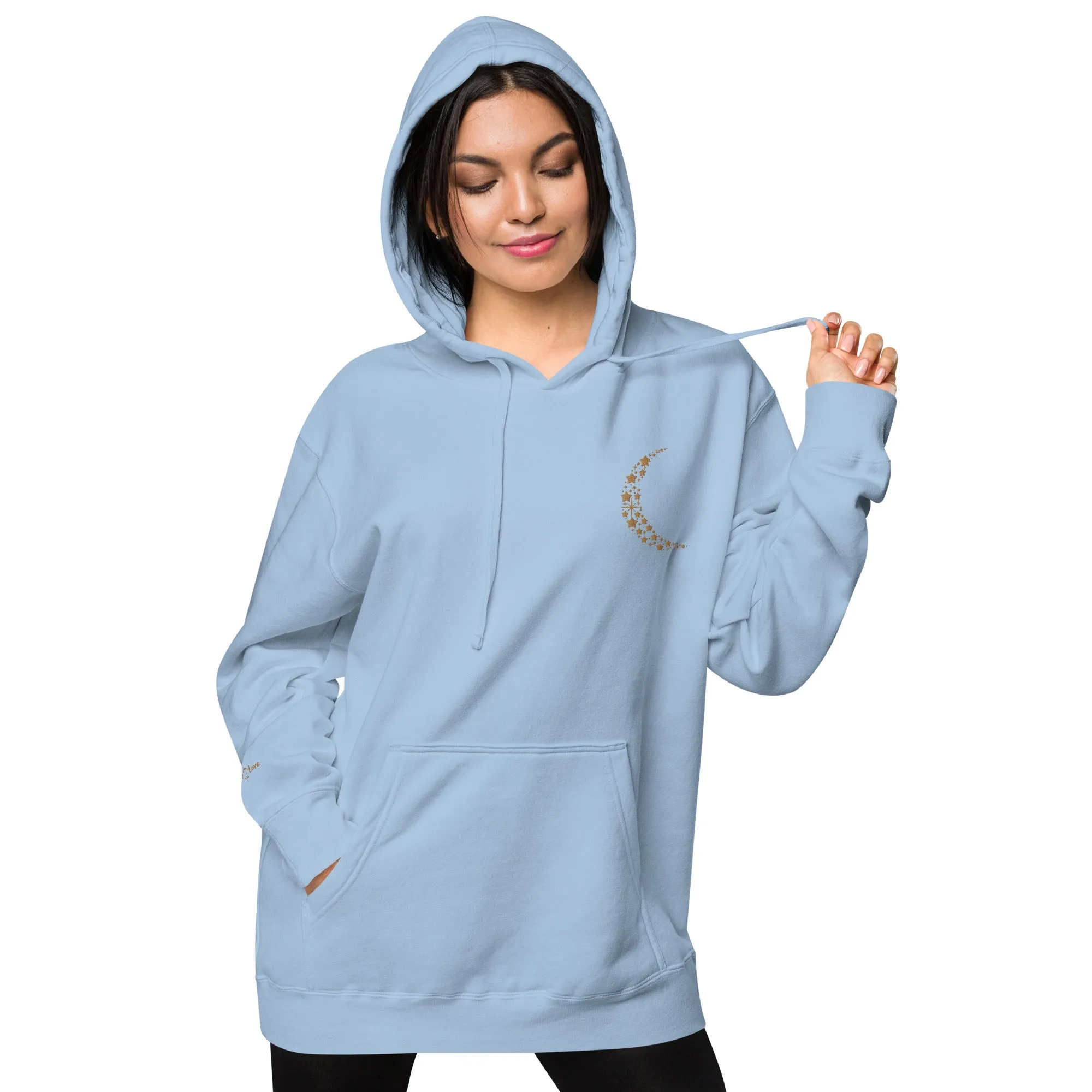 Crescent Moon Design Unisex Pigment-Dyed Hoodie