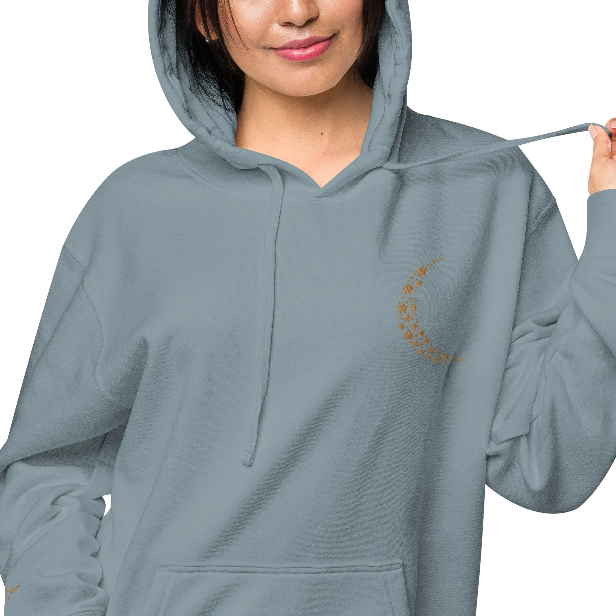 Crescent Moon Design Unisex Pigment-Dyed Hoodie