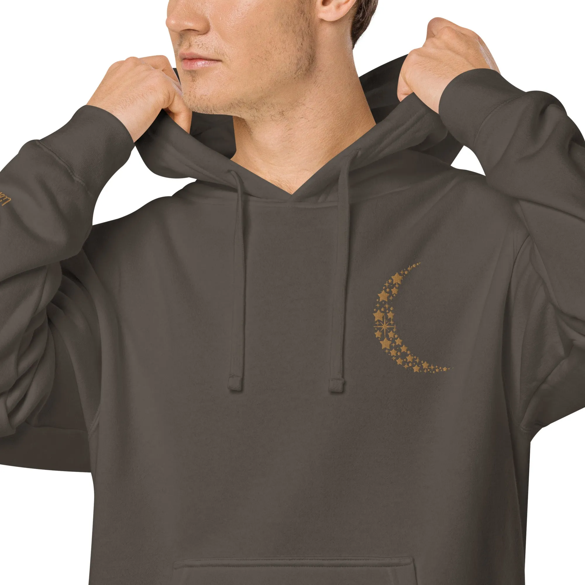 Crescent Moon Design Unisex Pigment-Dyed Hoodie