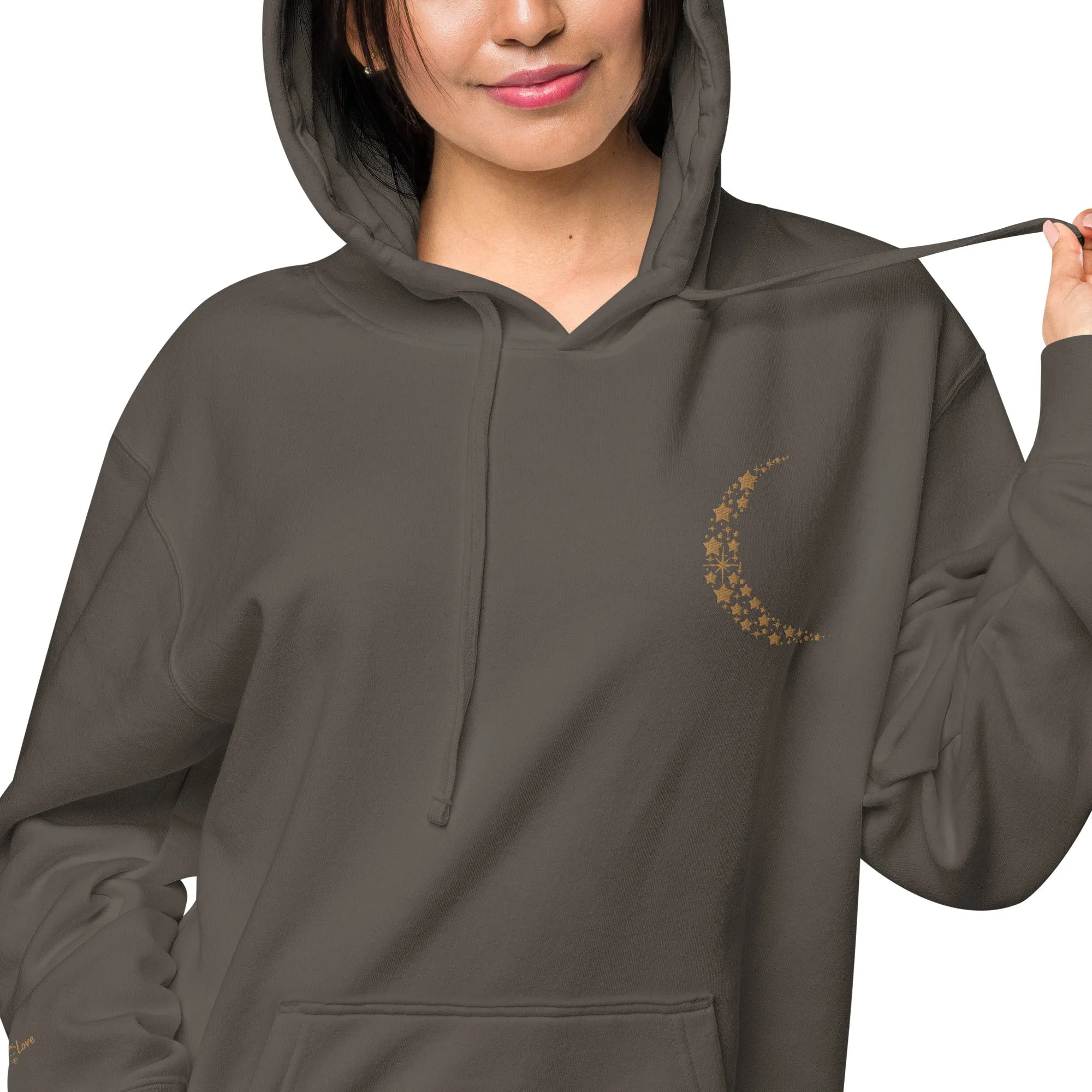 Crescent Moon Design Unisex Pigment-Dyed Hoodie