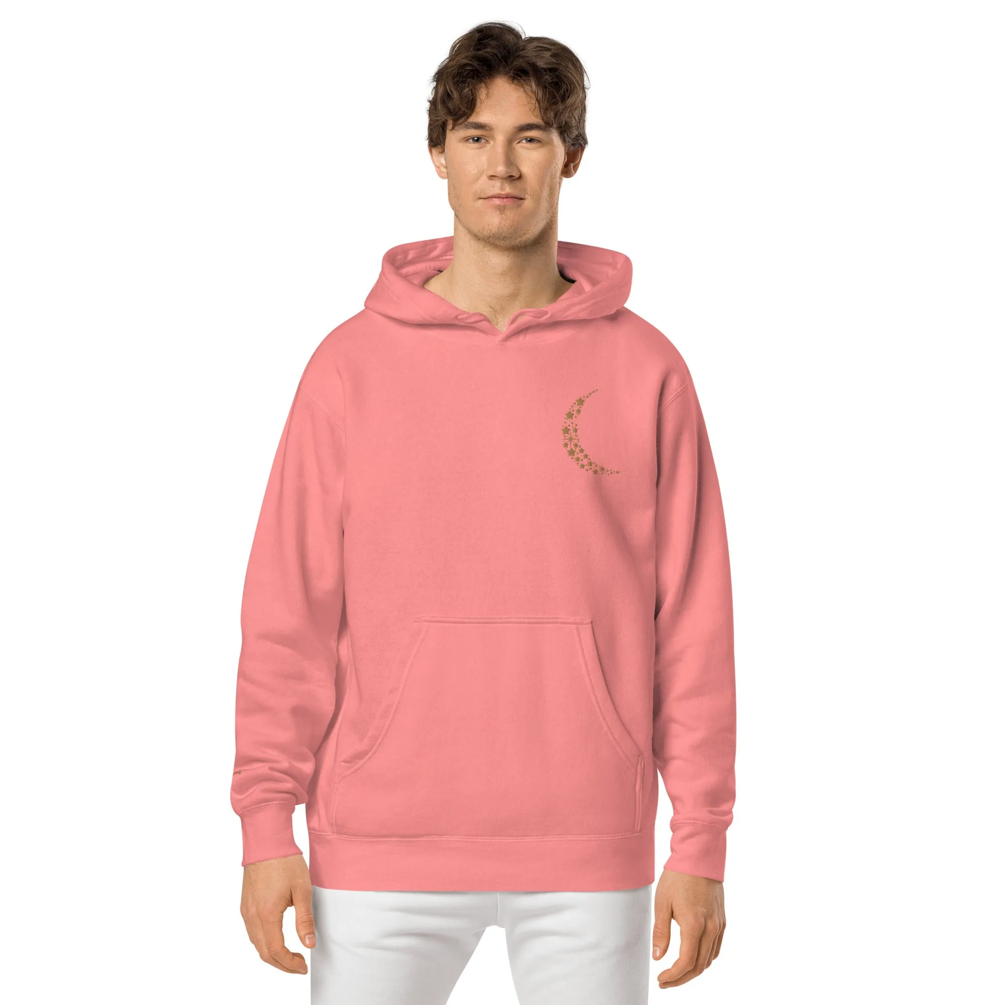Crescent Moon Design Unisex Pigment-Dyed Hoodie