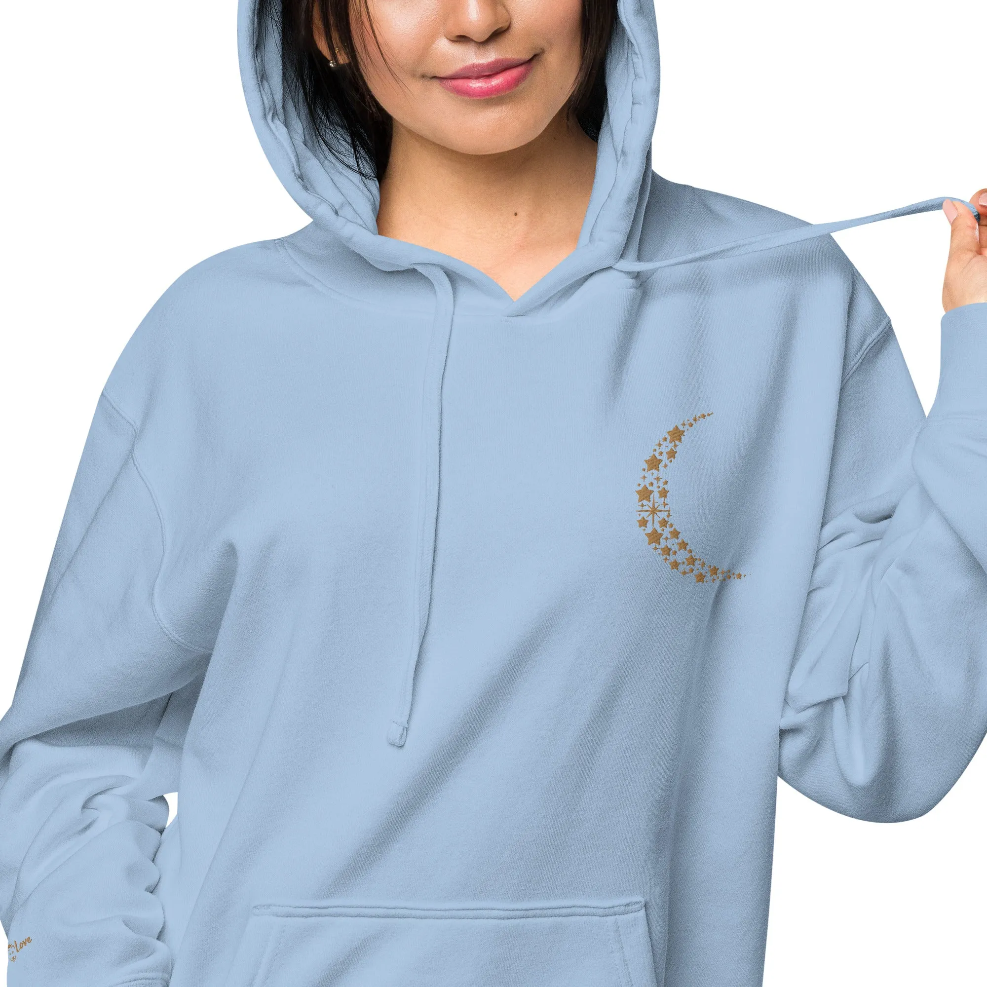 Crescent Moon Design Unisex Pigment-Dyed Hoodie
