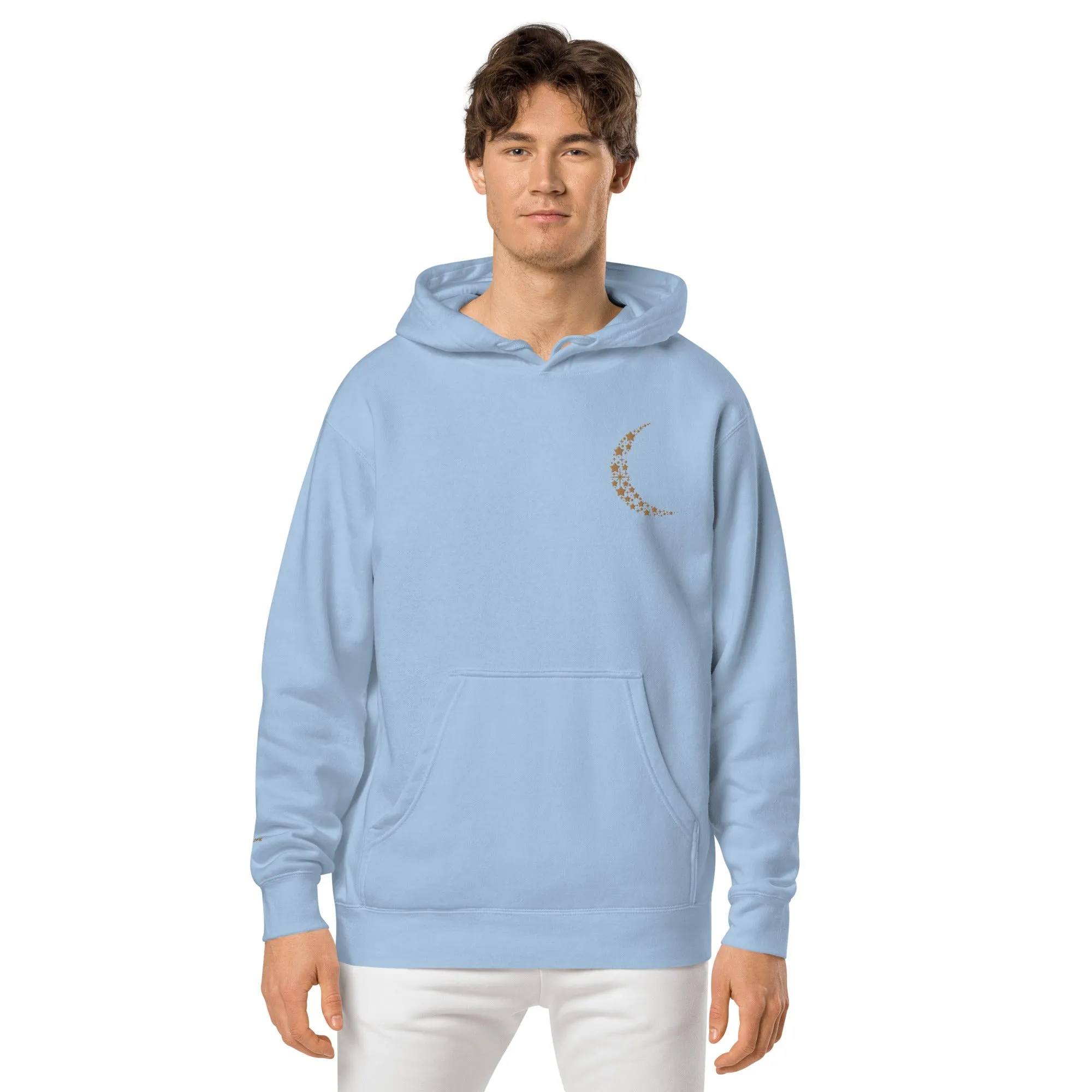 Crescent Moon Design Unisex Pigment-Dyed Hoodie
