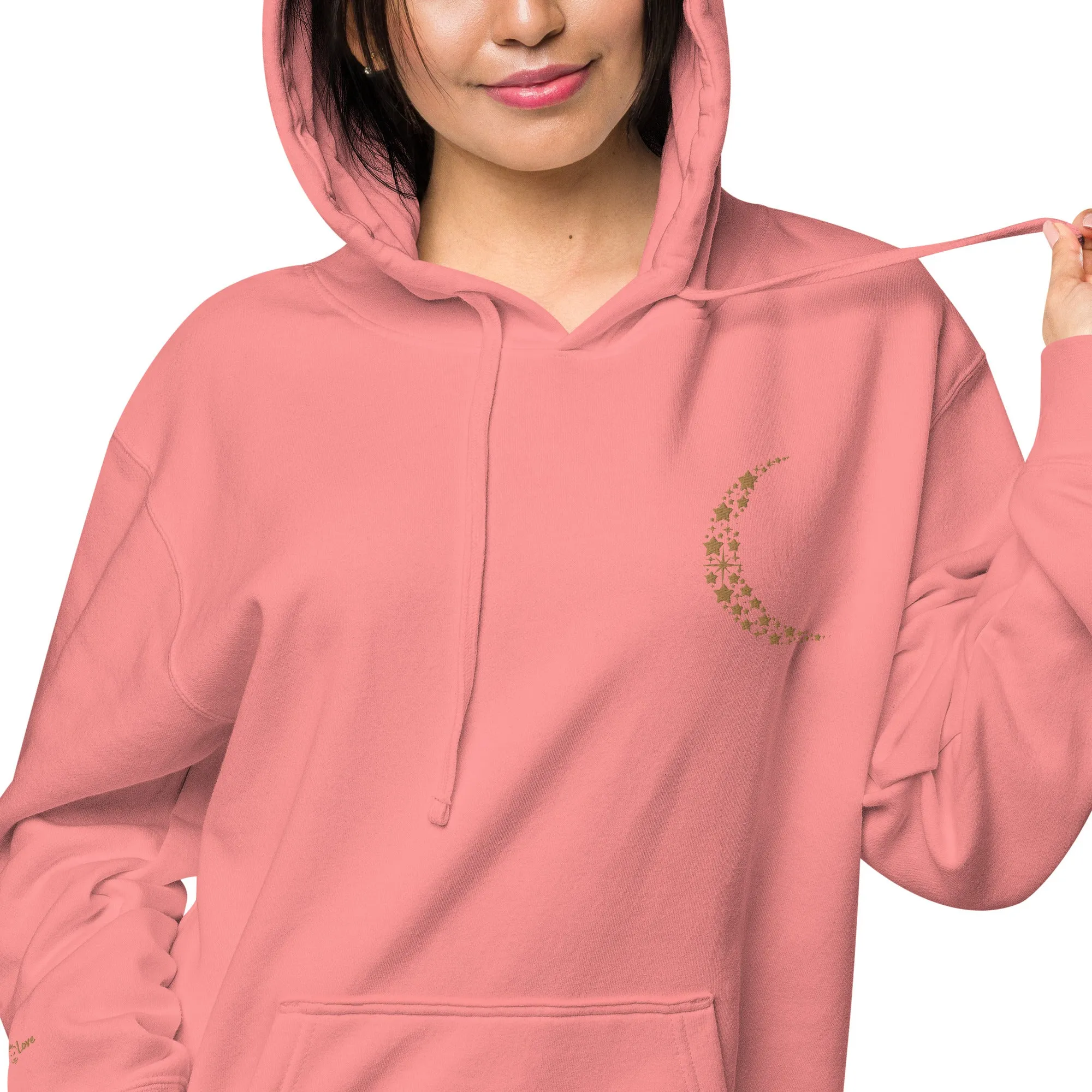 Crescent Moon Design Unisex Pigment-Dyed Hoodie