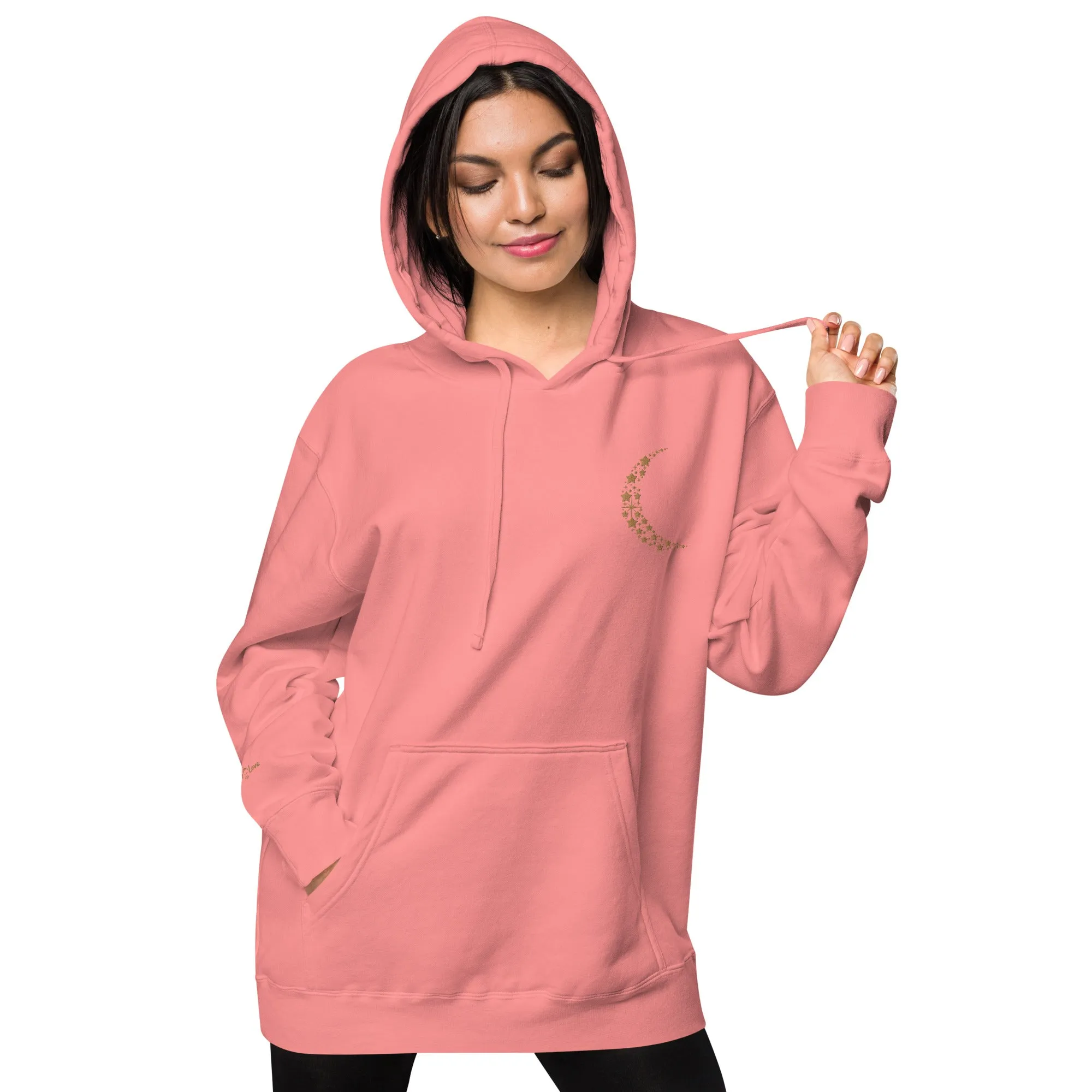 Crescent Moon Design Unisex Pigment-Dyed Hoodie