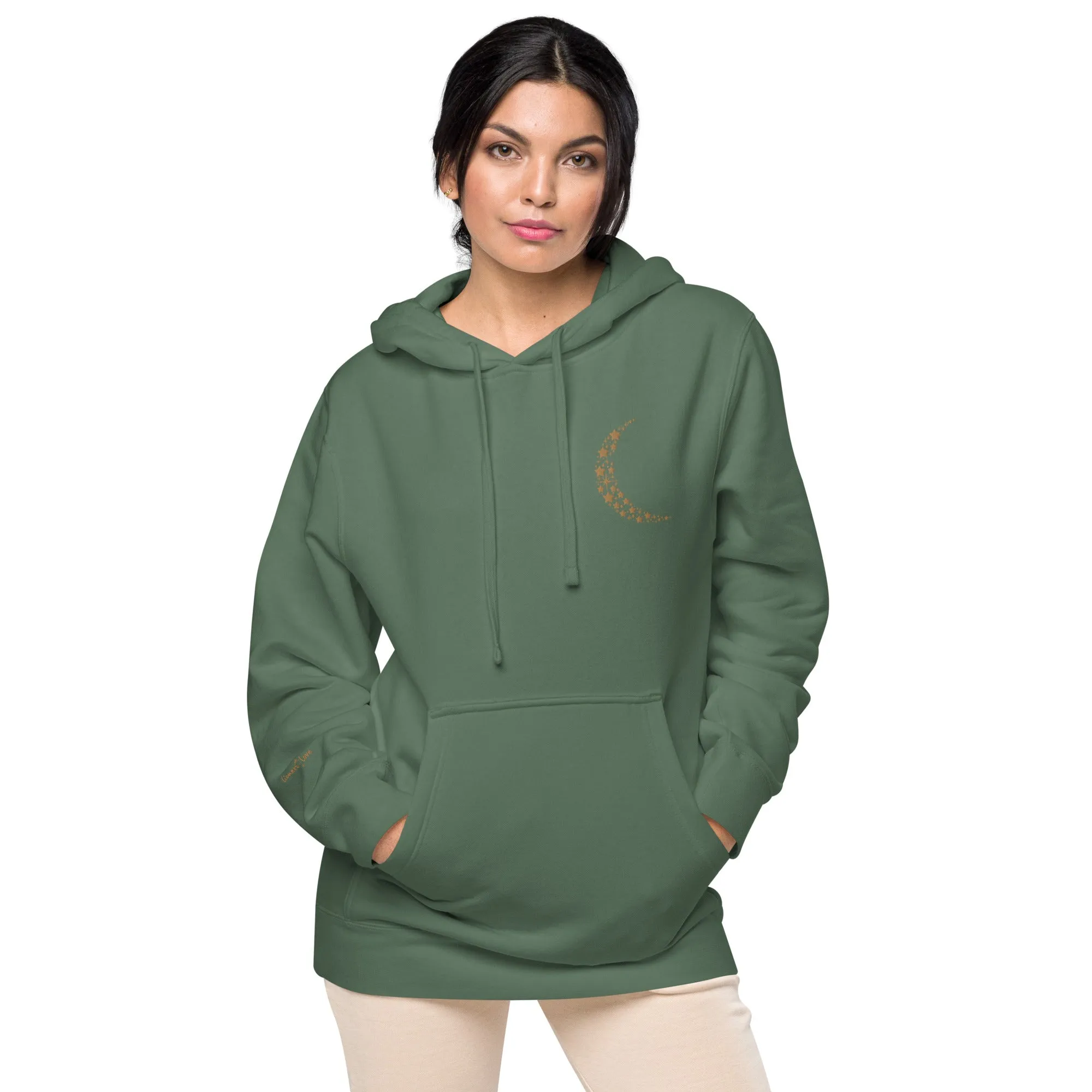 Crescent Moon Design Unisex Pigment-Dyed Hoodie