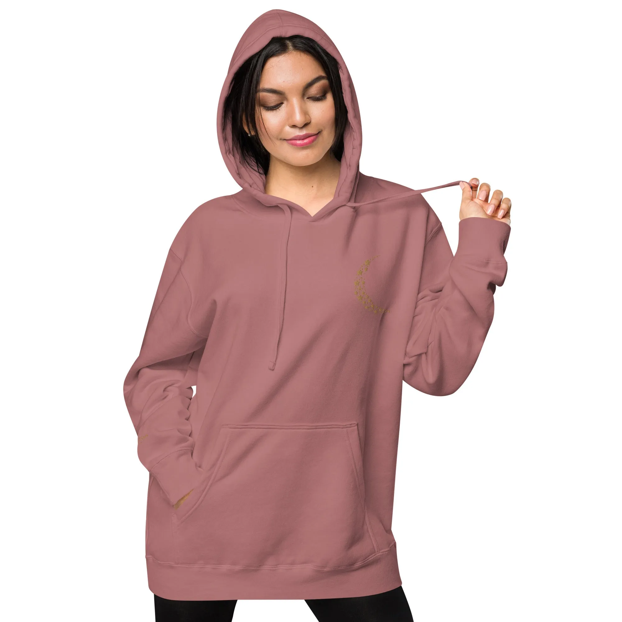 Crescent Moon Design Unisex Pigment-Dyed Hoodie