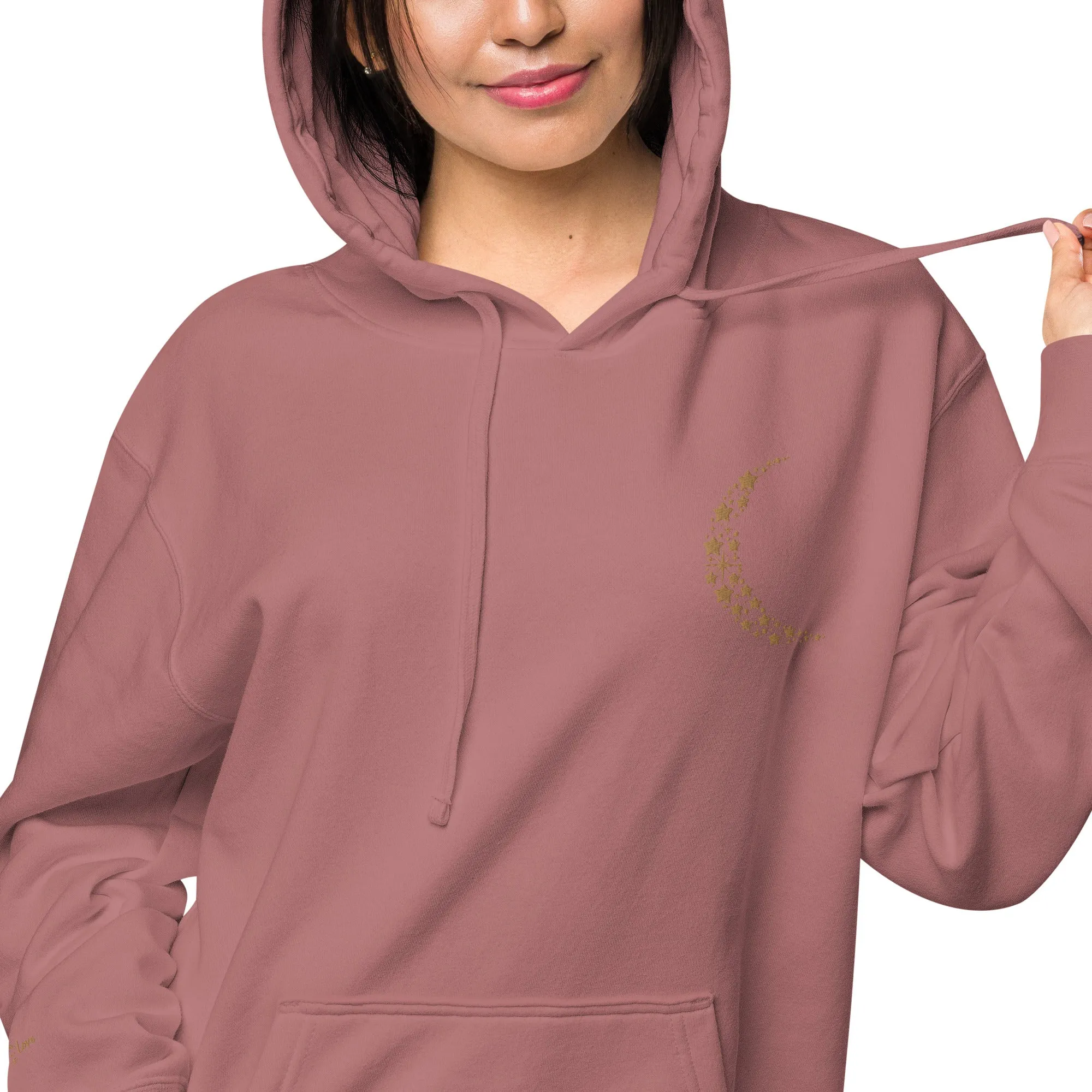 Crescent Moon Design Unisex Pigment-Dyed Hoodie
