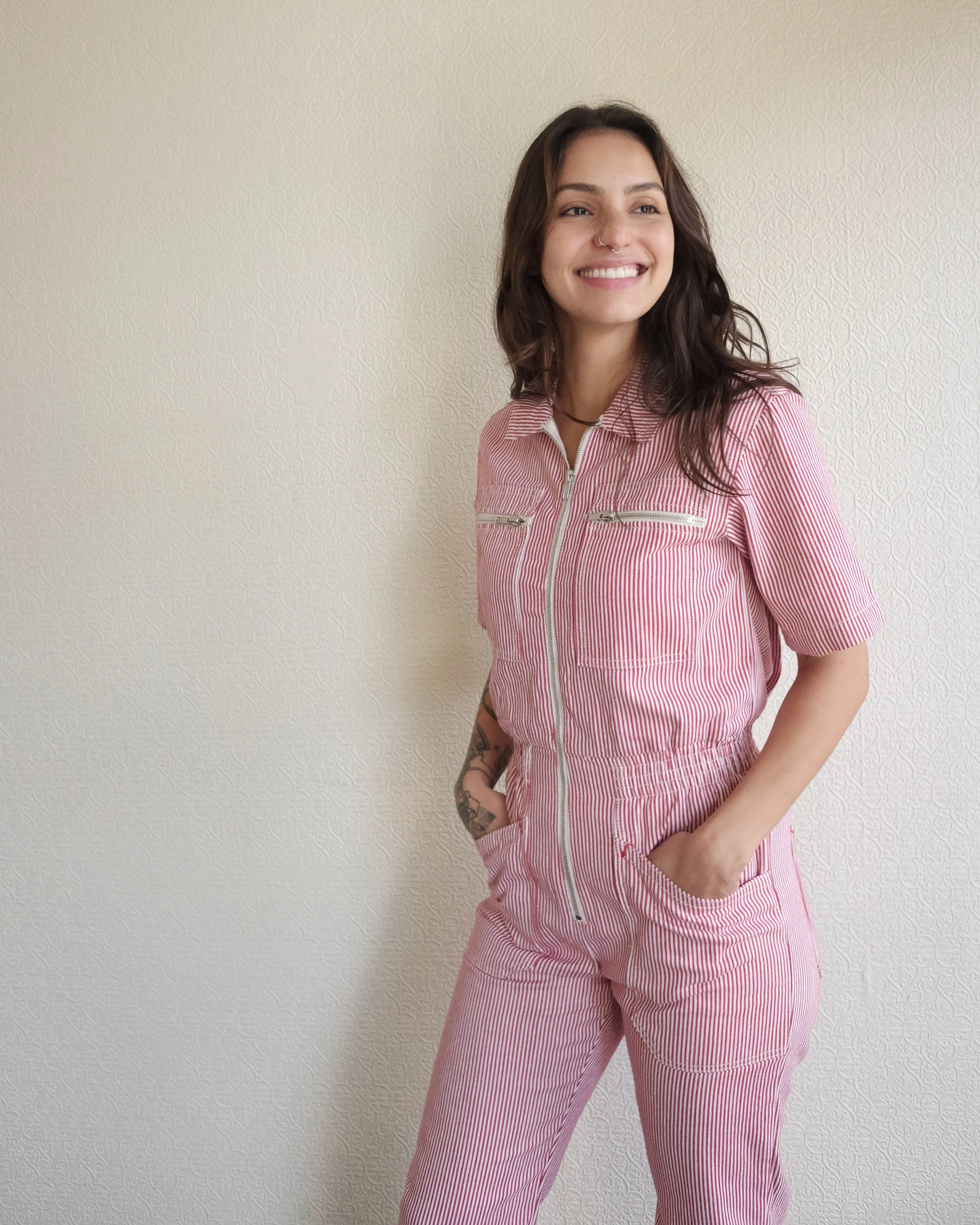 Danny Boilersuit, Red Ticking Stripe