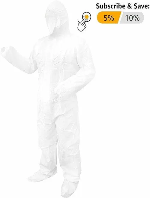 Disposable Coveralls 3X-Large Size Microporous White Polypropylene