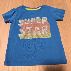 Dunnes blue cotton super star tshirt 9-12m