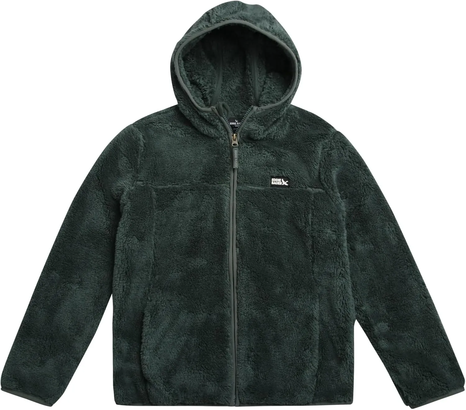 Eddie Bauer Kids' Zip Up - Kids' Full Zip Ultra Soft Sherpa Fleece Hoodie Sweatshirt for Boys and Girls (5-20)