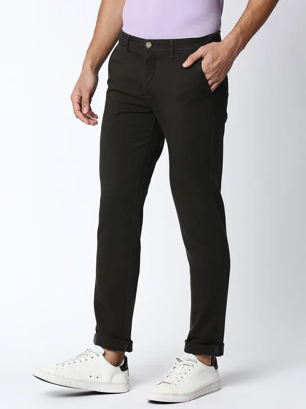 Fossil Grey Cotton Dobby Lycra Trousers