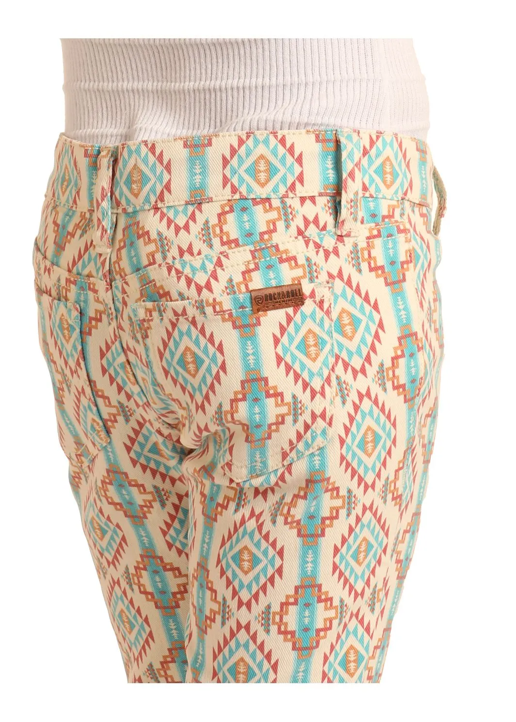 Girl's Rock & Roll Natural Aztec Flare Jean