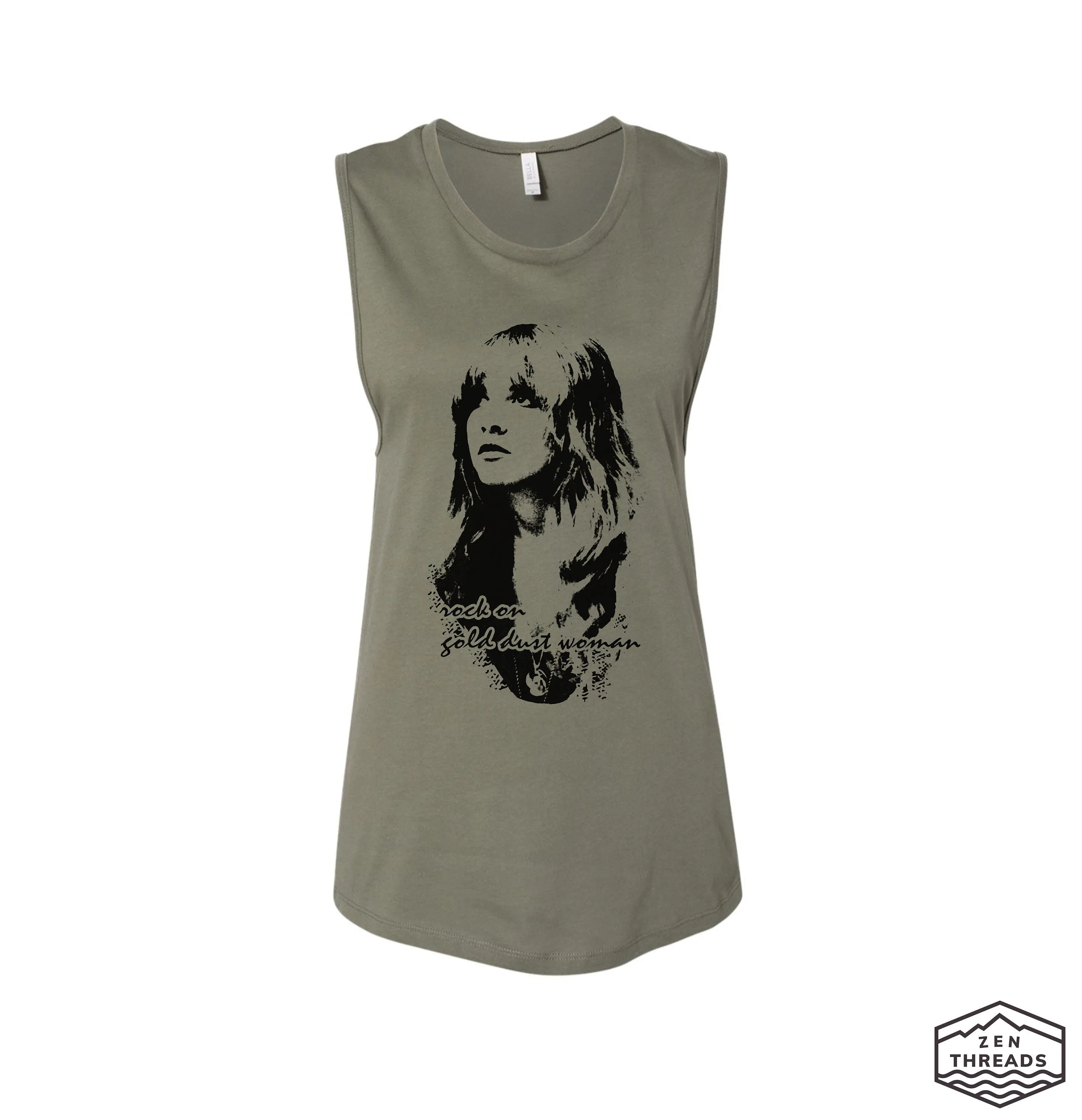 Gold Dust Woman Festival Muscle Tank workout fitness Bella Canvas Next Level tshirt stevie nicks tee fleetwood mac music gypsy music concert